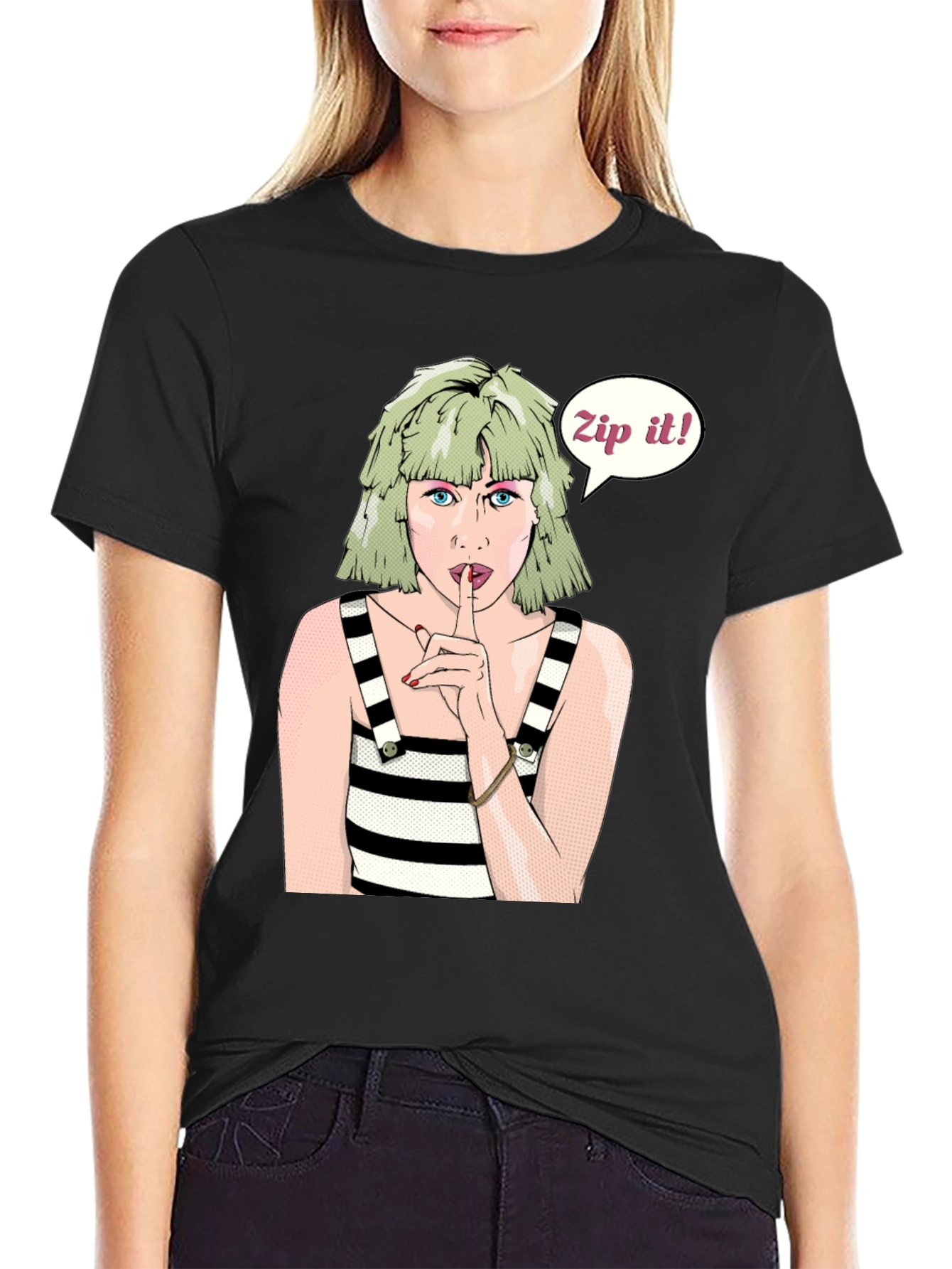 Zip It! Graphic T-Shirt - Trendy Pop Art Design
