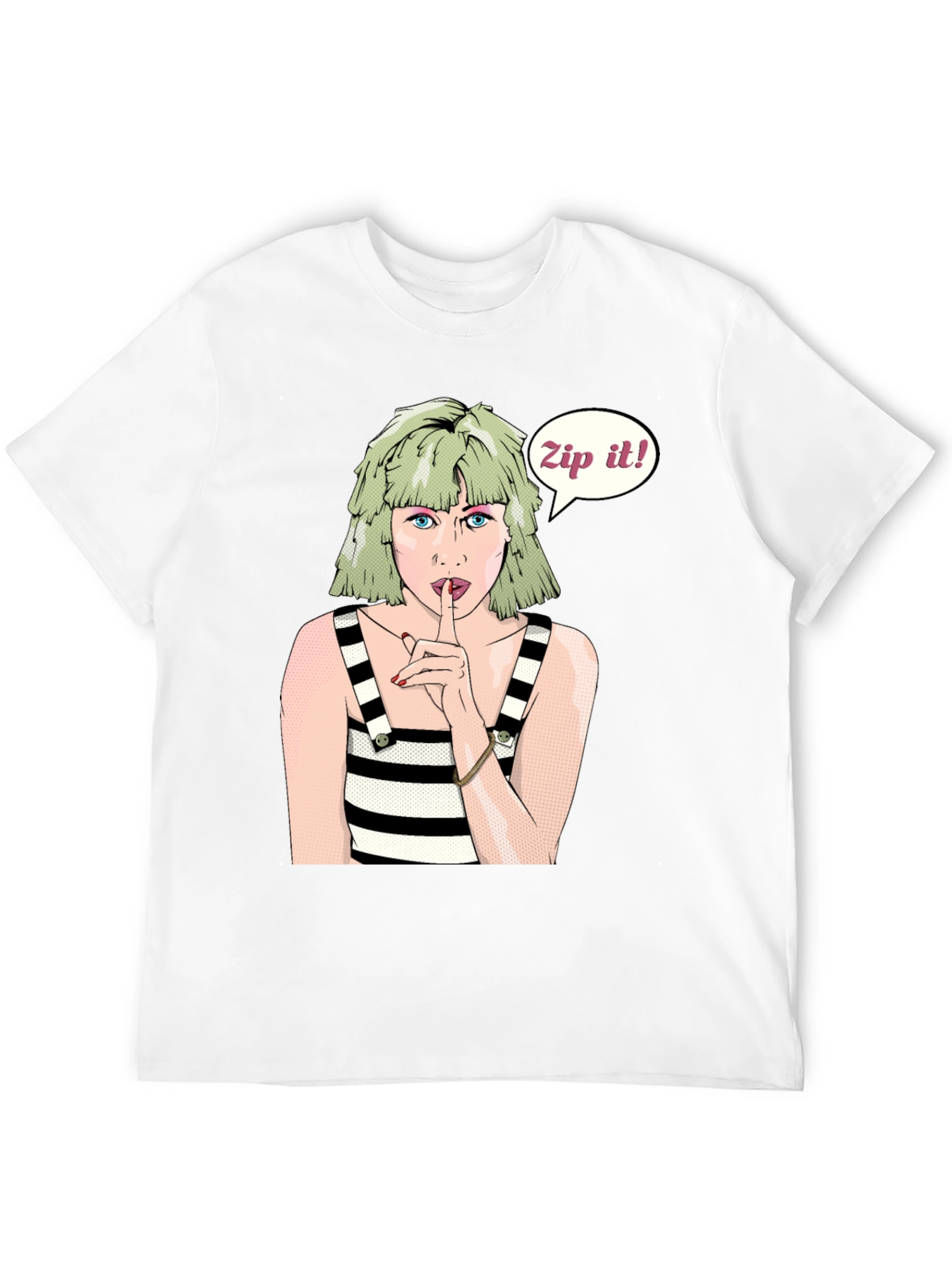 Zip It! Graphic T-Shirt - Trendy Pop Art Design
