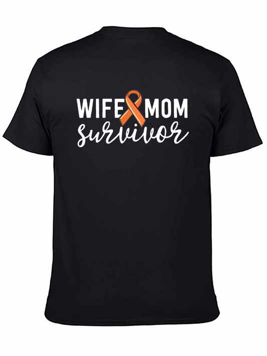 Wife Mom Survivor T-Shirt - Uterine Cancer Awareness
