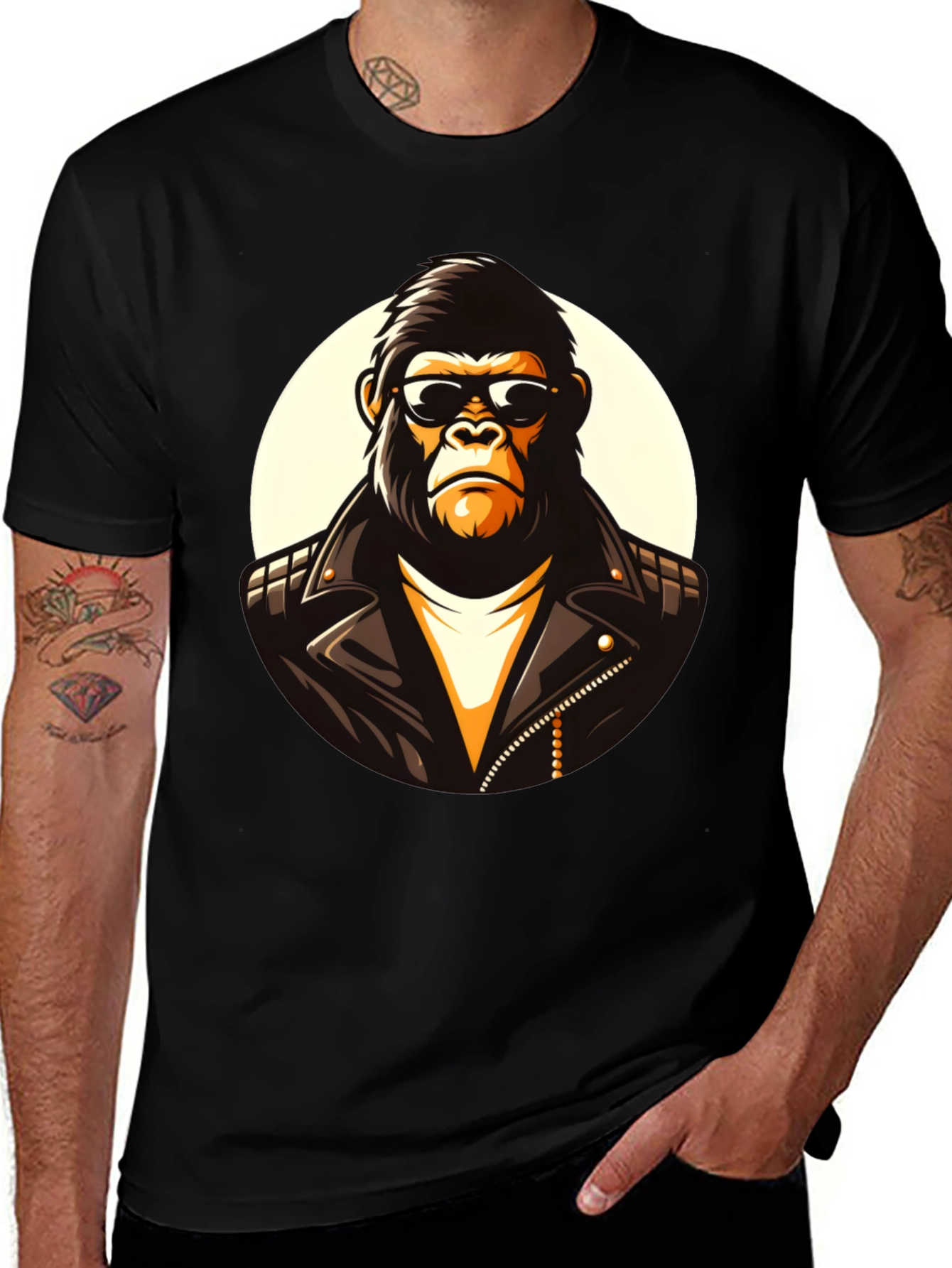 Cool Gorilla Graphic Tee - Black Cotton T-Shirt