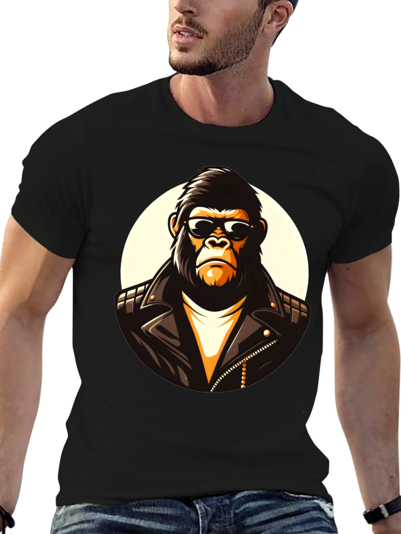 Cool Gorilla Graphic Tee - Black Cotton T-Shirt