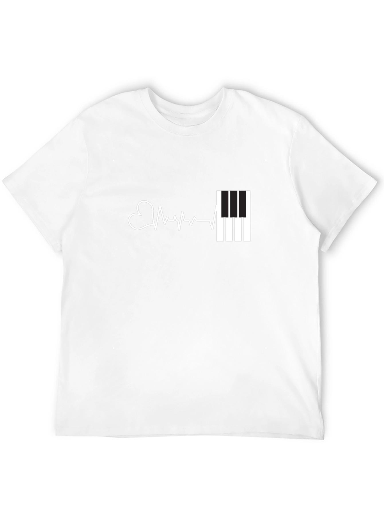 Heartbeat Piano T-Shirt - Music Lover Tee