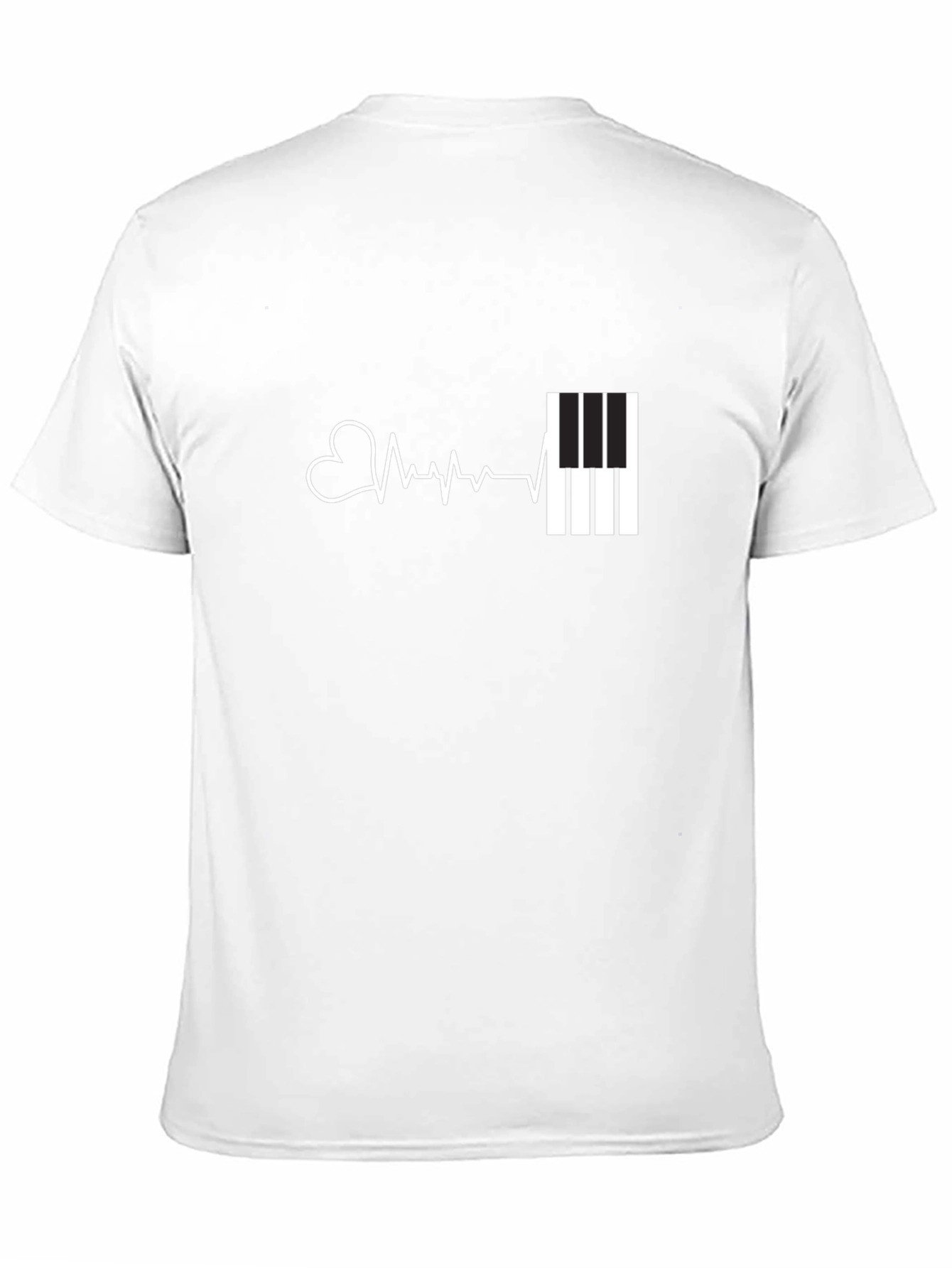 Heartbeat Piano T-Shirt - Music Lover Tee