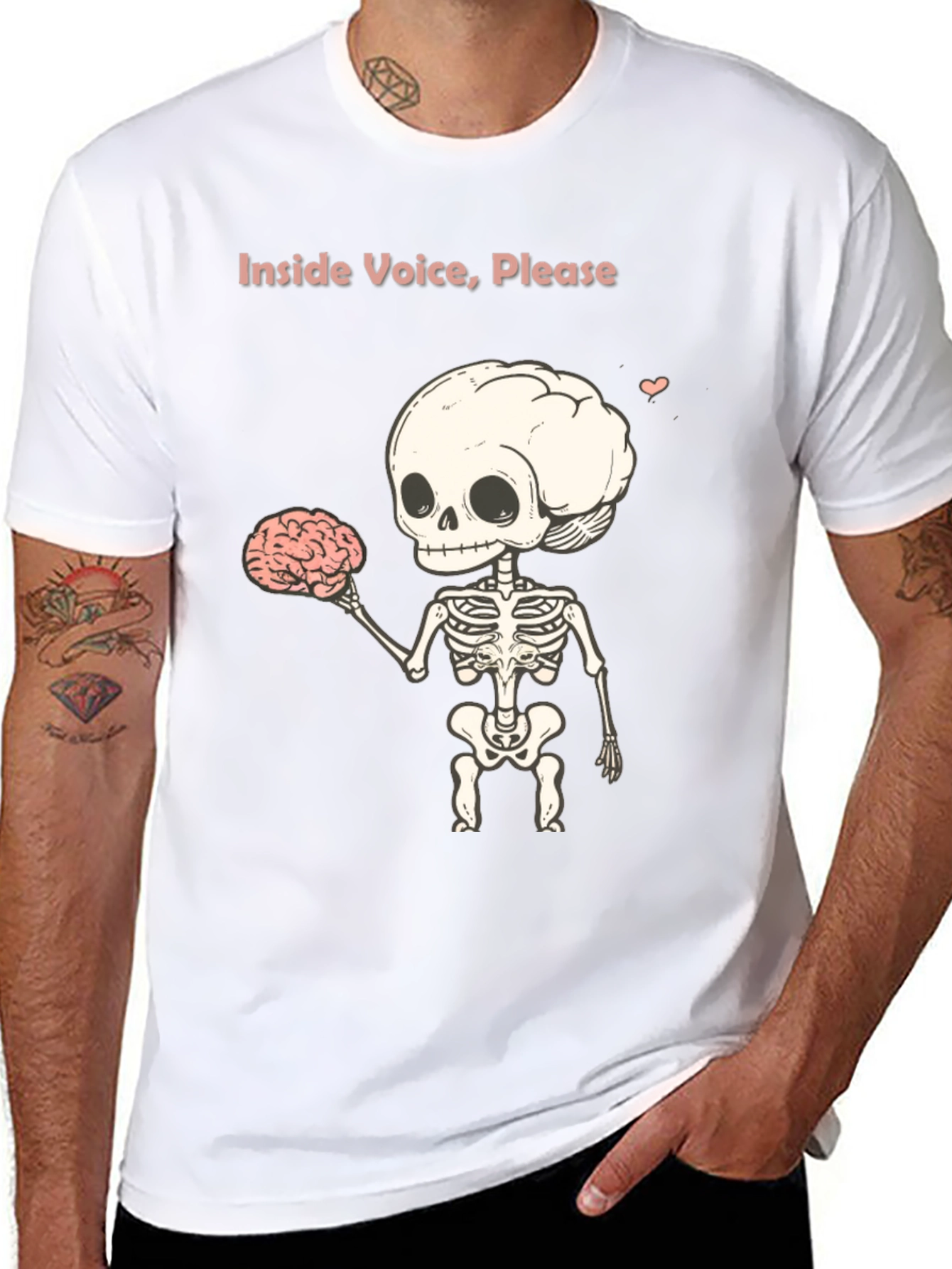Inside Voice Please - Skeleton Graphic T-Shirt