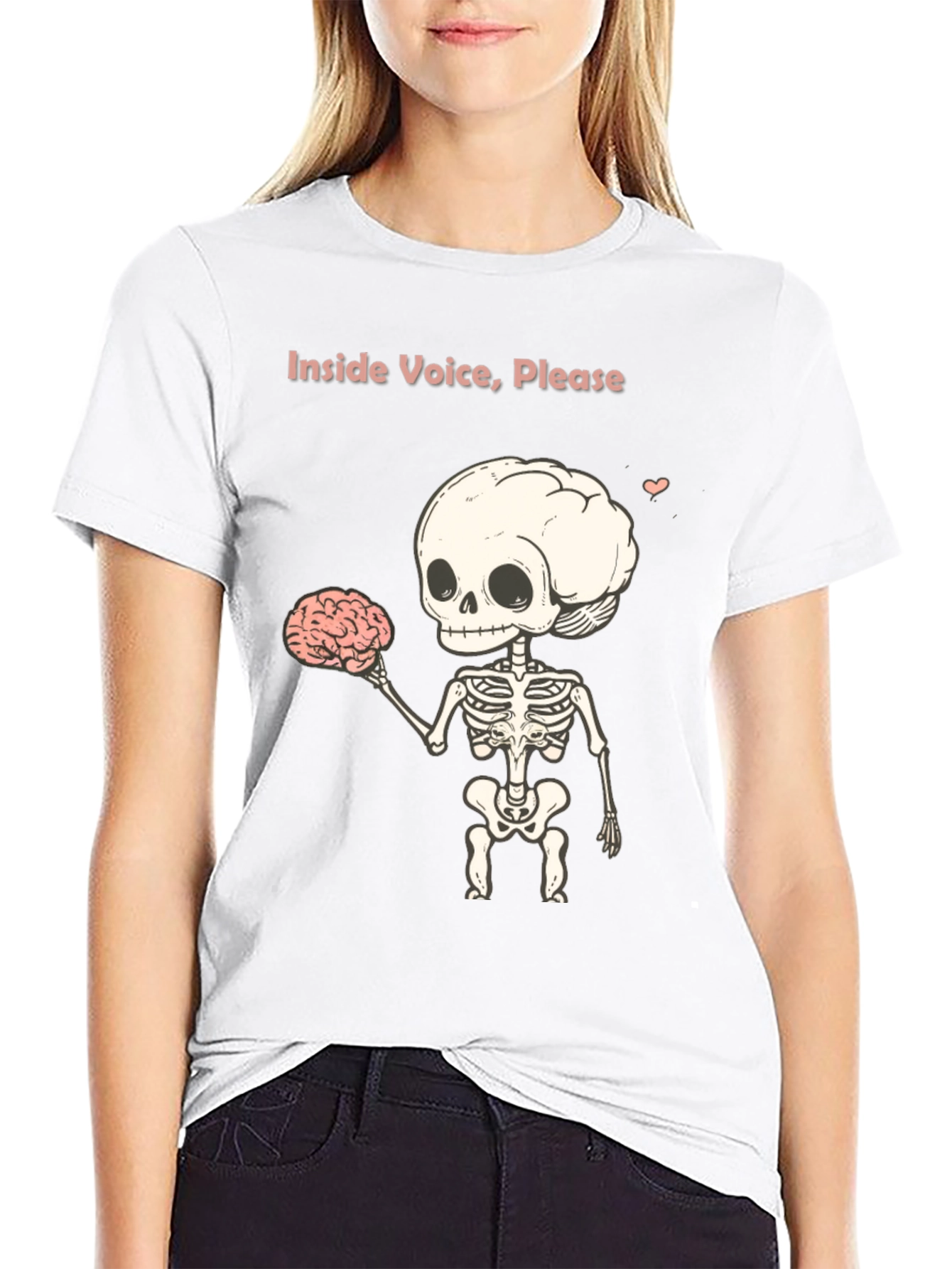 Inside Voice Please - Skeleton Graphic T-Shirt