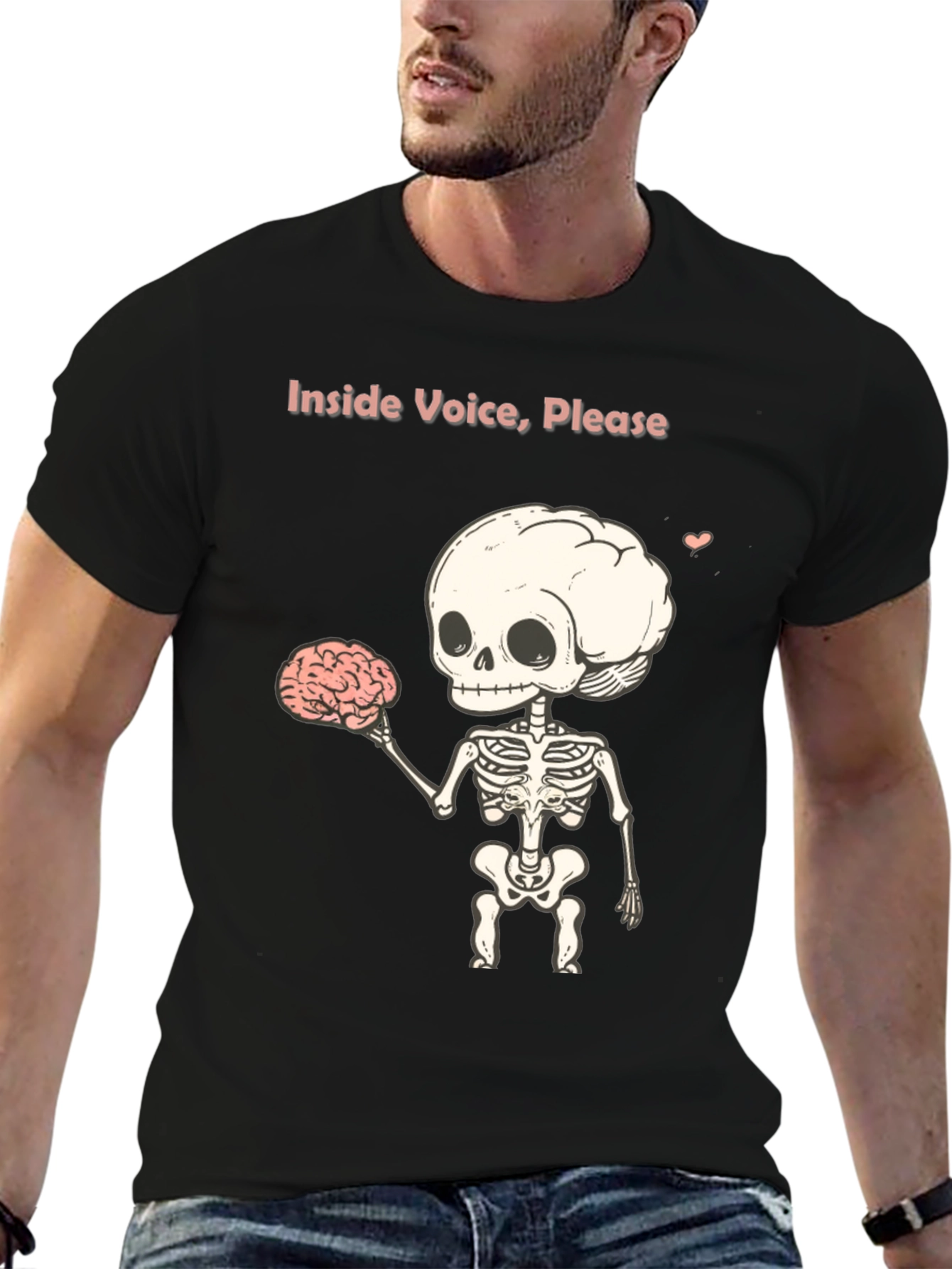 Inside Voice Please - Skeleton Graphic T-Shirt