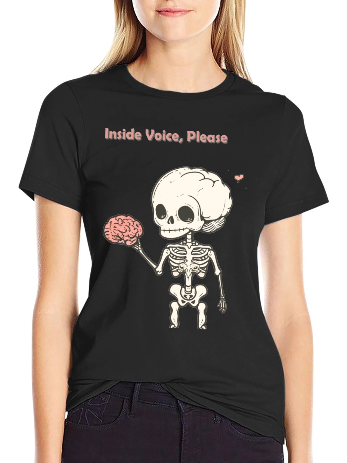 Inside Voice Please - Skeleton Graphic T-Shirt