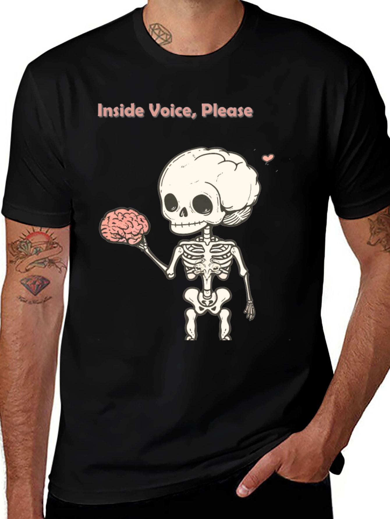 Inside Voice Please - Skeleton Graphic T-Shirt