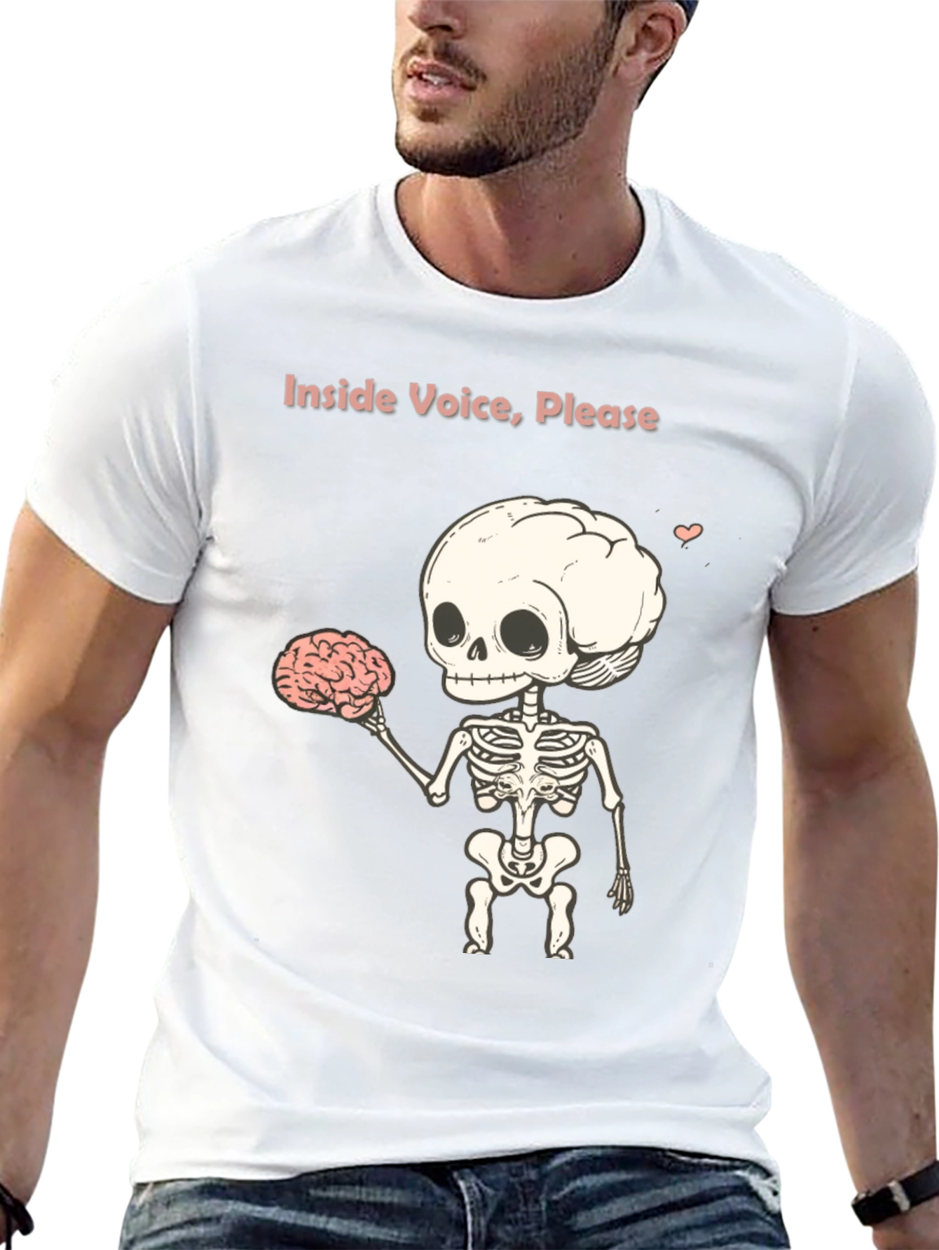 Inside Voice Please - Skeleton Graphic T-Shirt