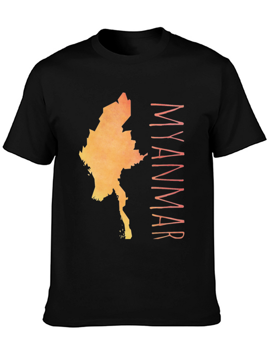 Myanmar Map Graphic T-Shirt