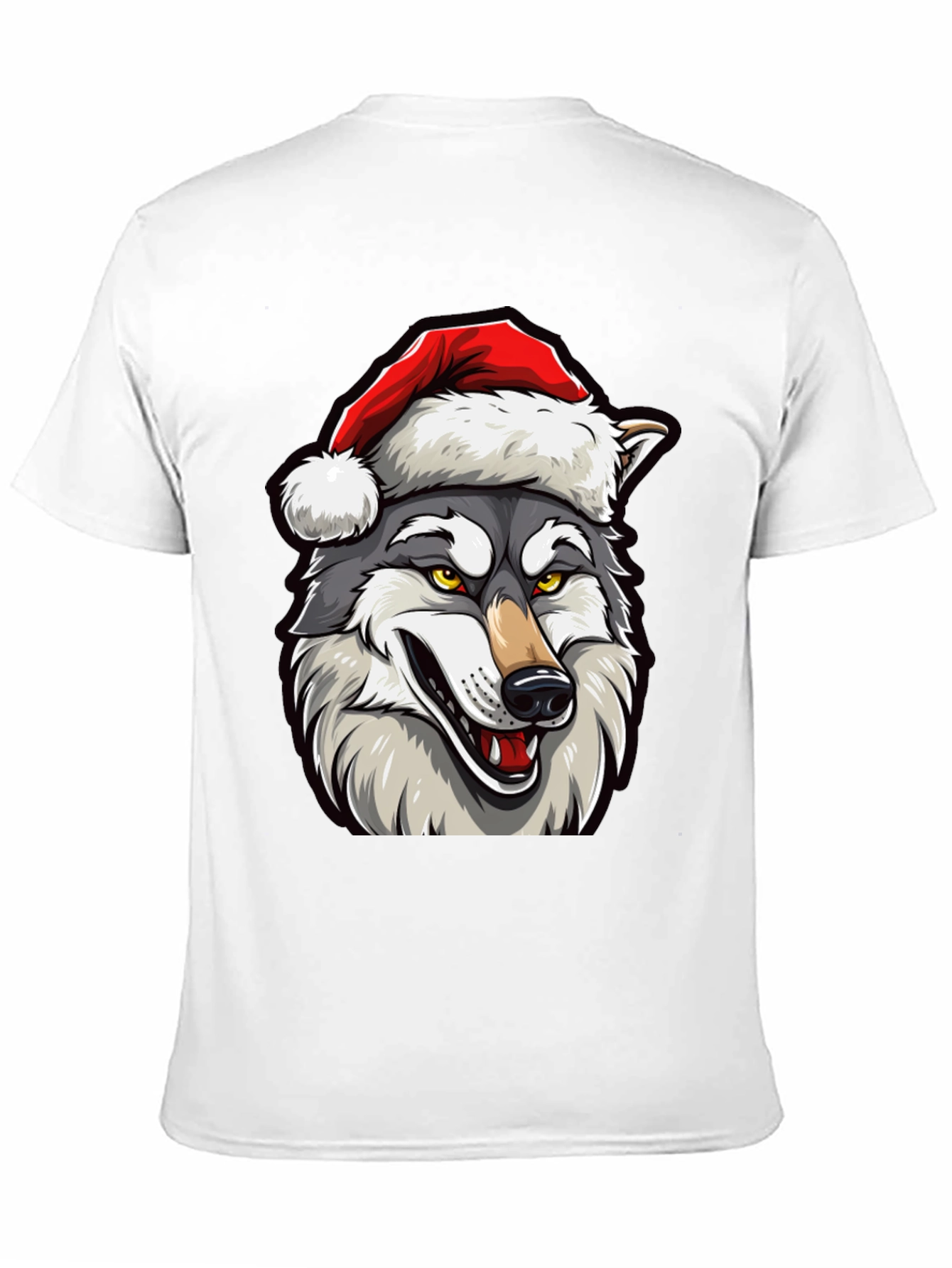 Wolf Santa Hat T-Shirt - Holiday Festive Style