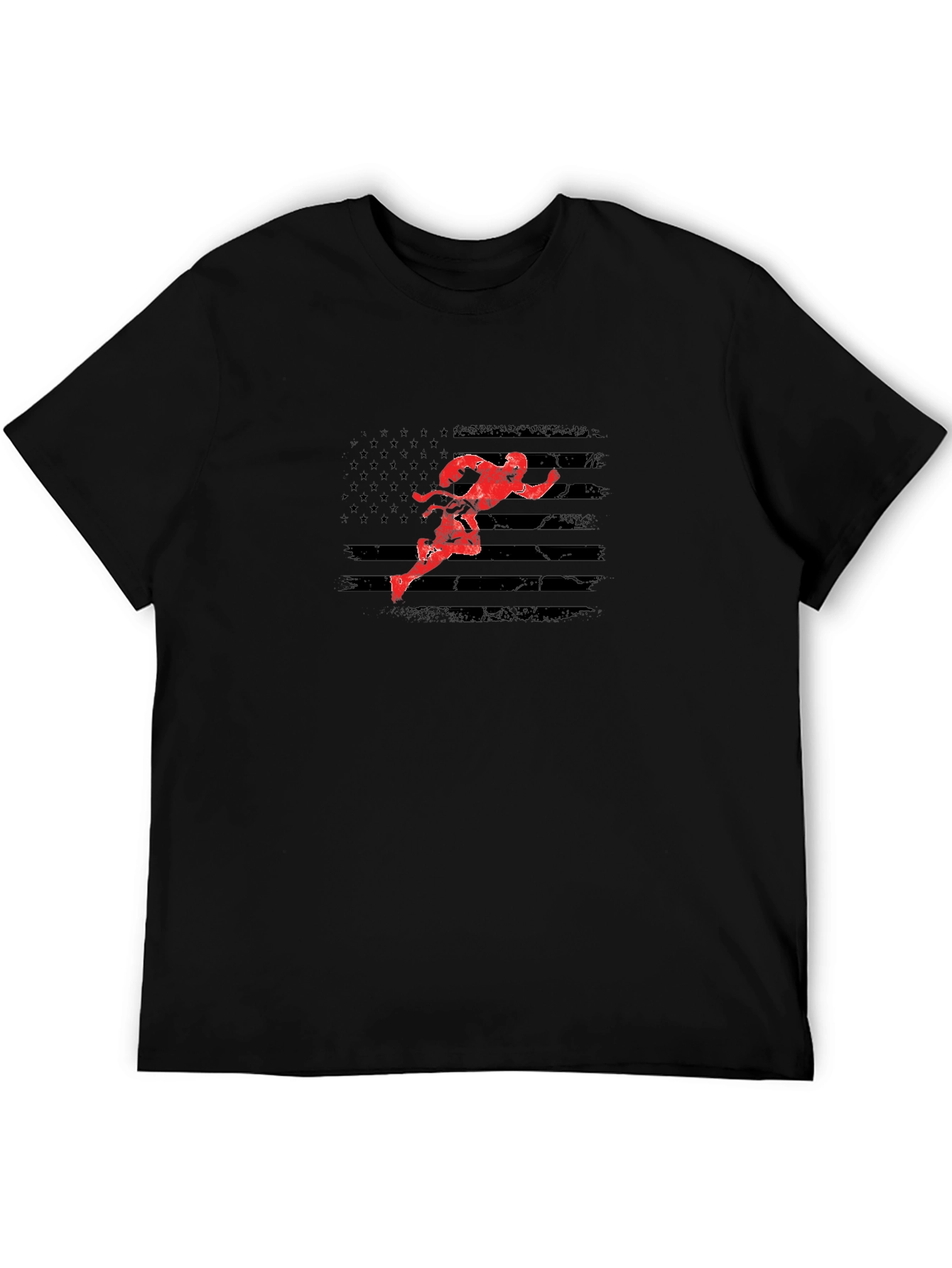 Karate American Flag Graphic T-Shirt - Black