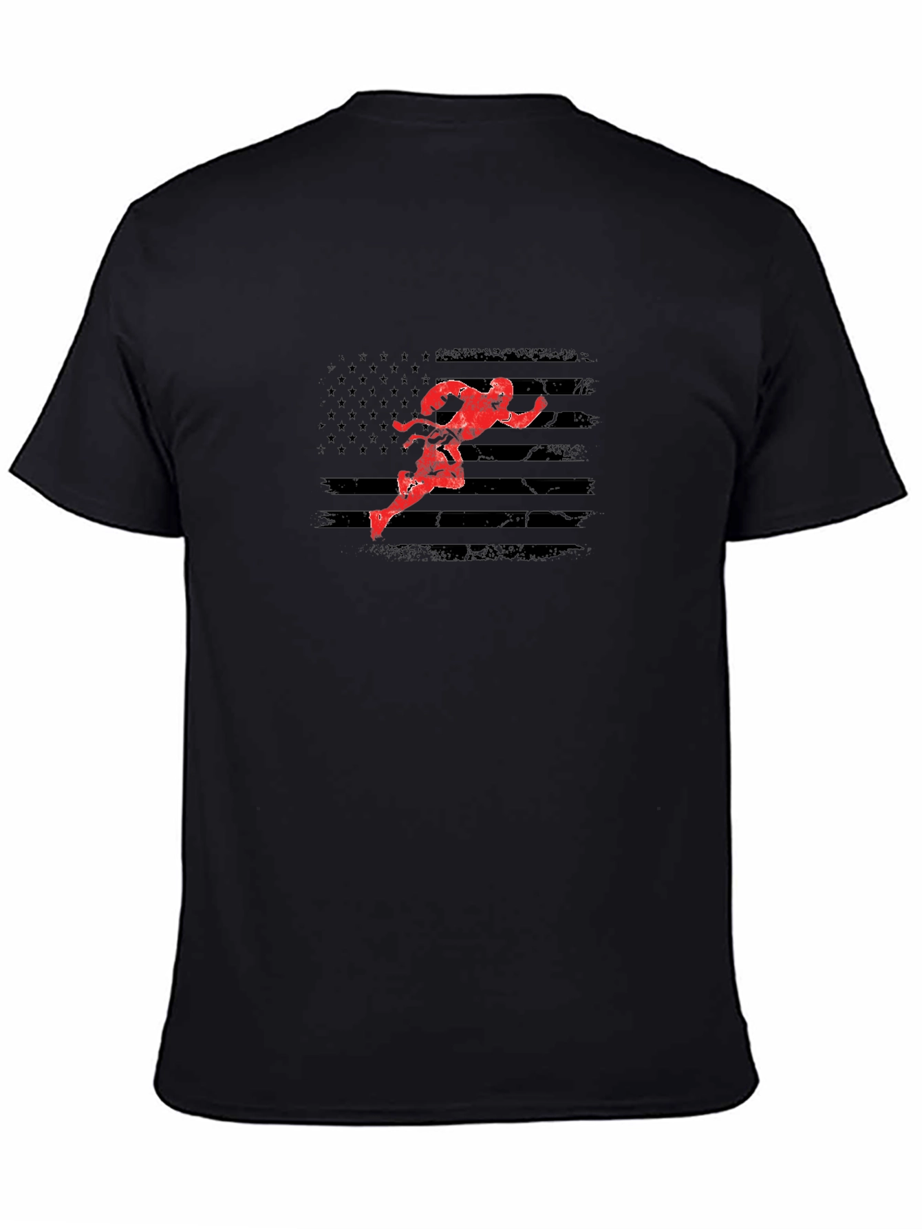 Karate American Flag Graphic T-Shirt - Black