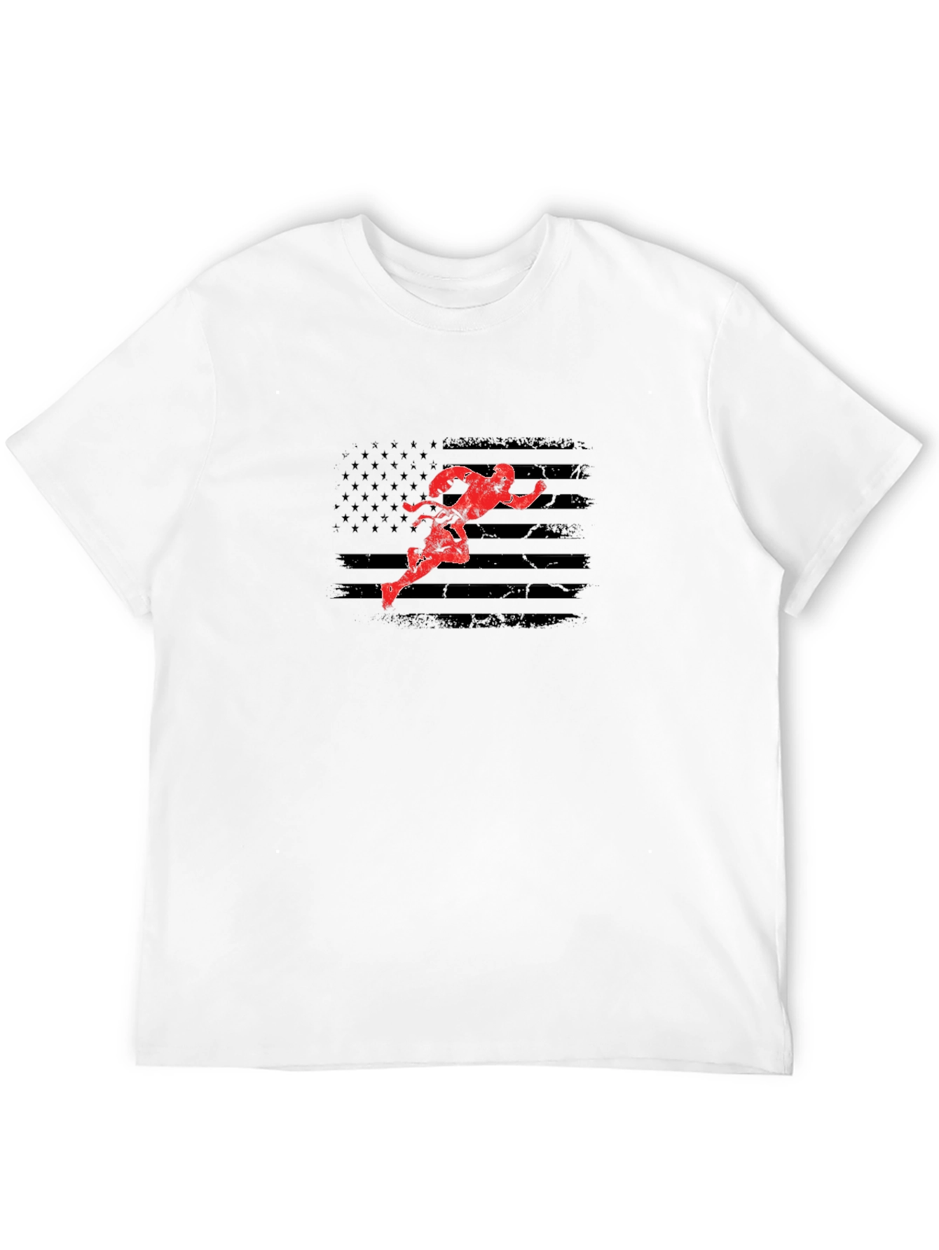 Karate American Flag Graphic T-Shirt - Black