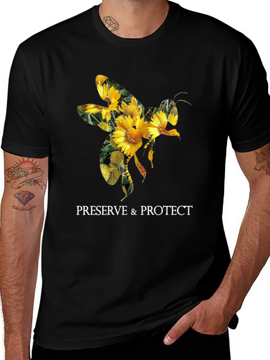 Preserve & Protect Bee Sunflower Graphic T-Shirt