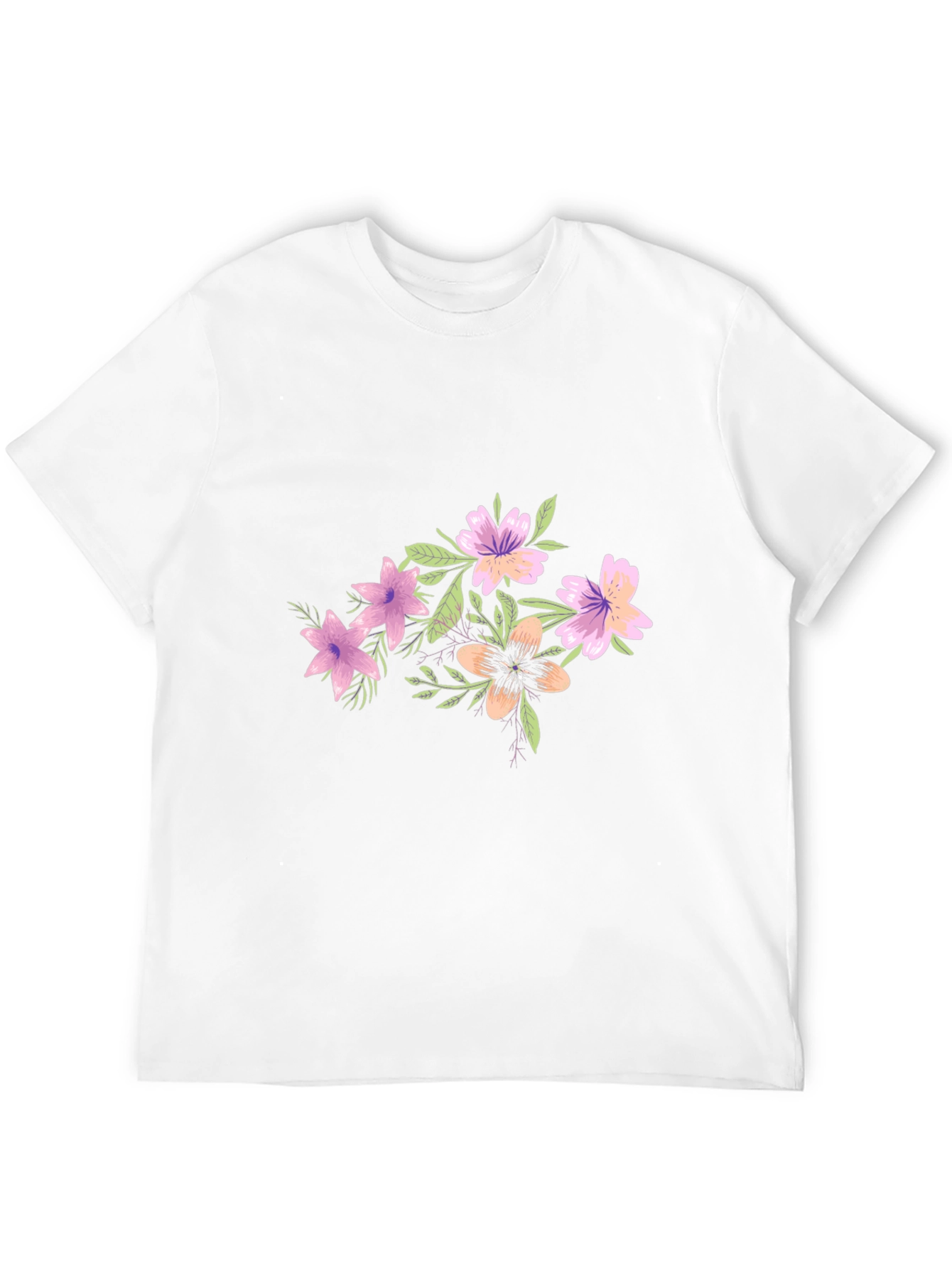 Floral Graphic Tee - Black Cotton Blend