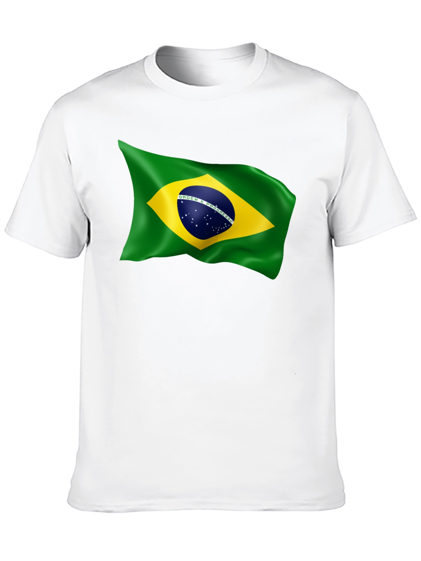 Brazilian Flag Graphic T-Shirt - Black Crew Neck Tee