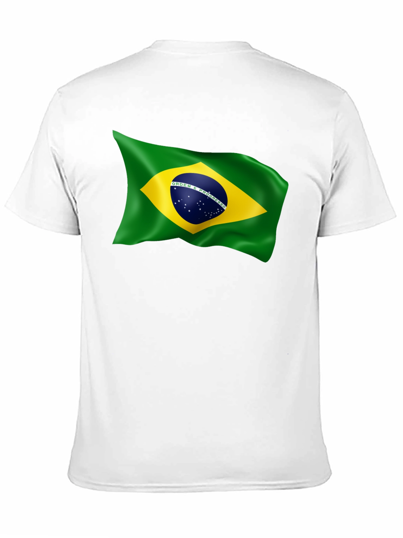 Brazilian Flag Graphic T-Shirt - Black Crew Neck Tee