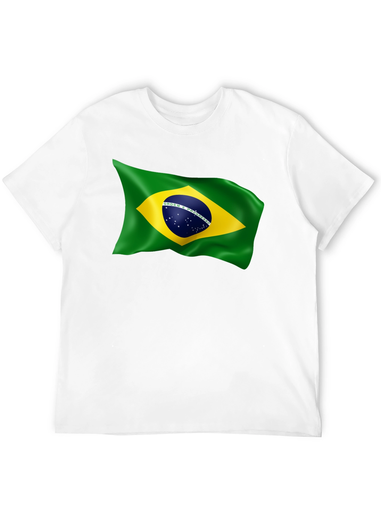 Brazilian Flag Graphic T-Shirt - Black Crew Neck Tee
