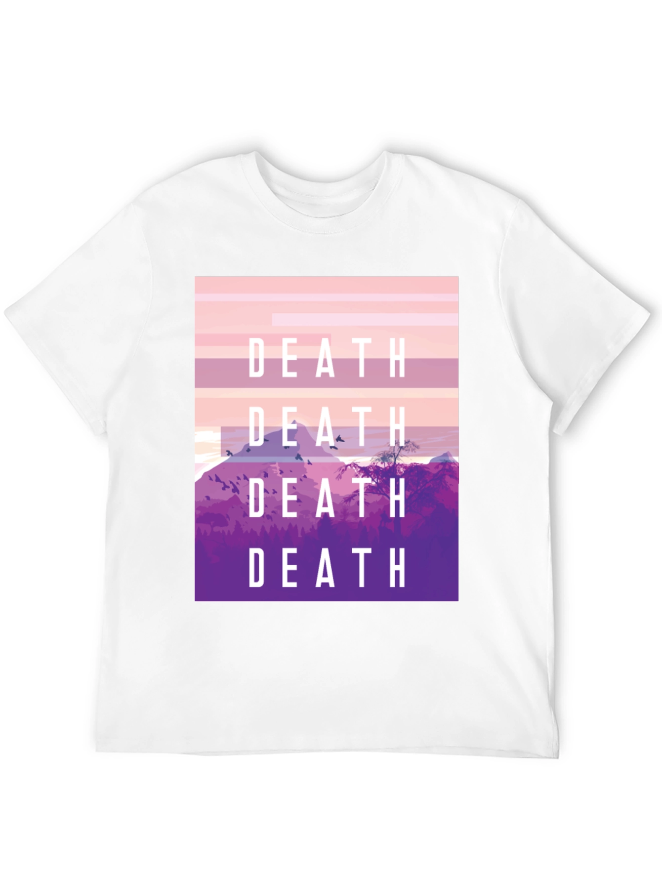 Death Graphic Tee - Artistic Mountain Scene T-Shirt