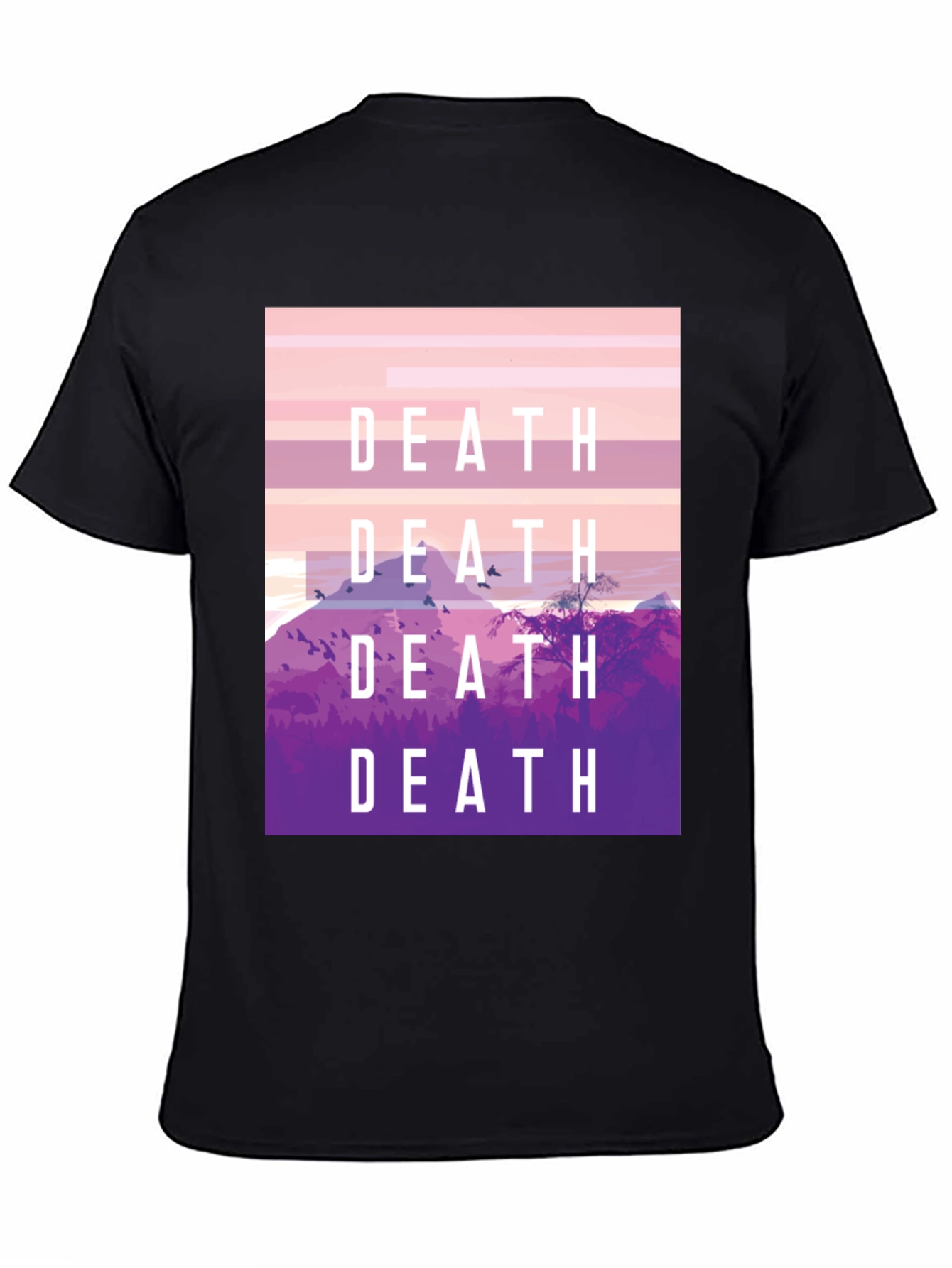 Death Graphic Tee - Artistic Mountain Scene T-Shirt
