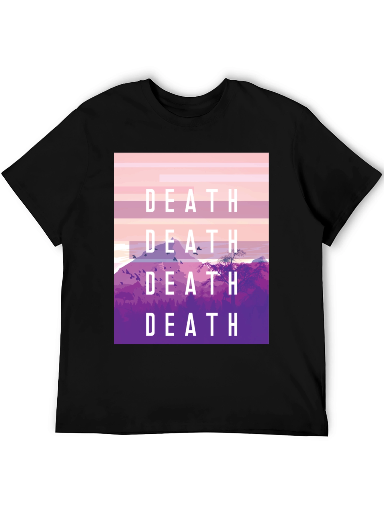 Death Graphic Tee - Artistic Mountain Scene T-Shirt