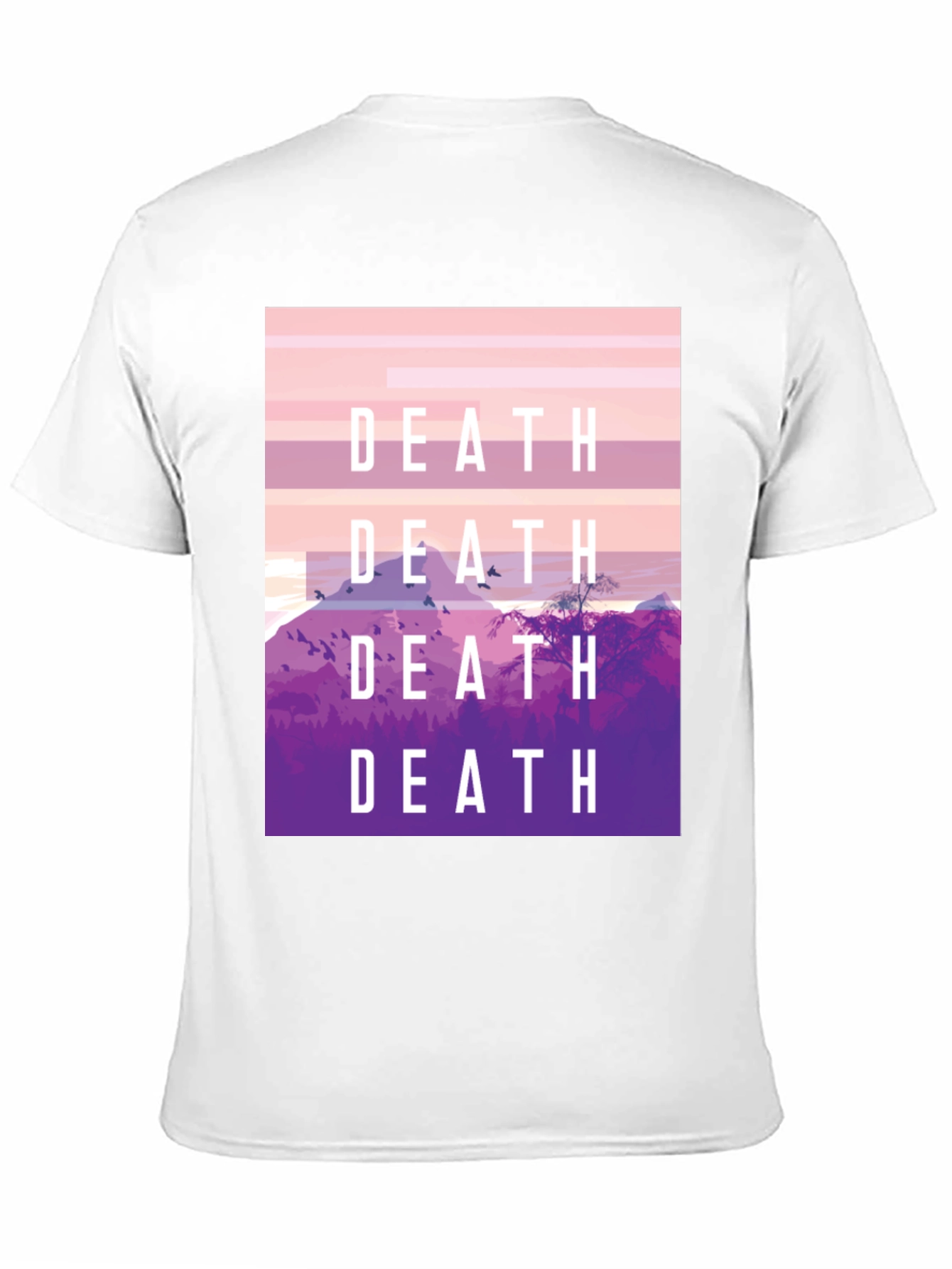 Death Graphic Tee - Artistic Mountain Scene T-Shirt