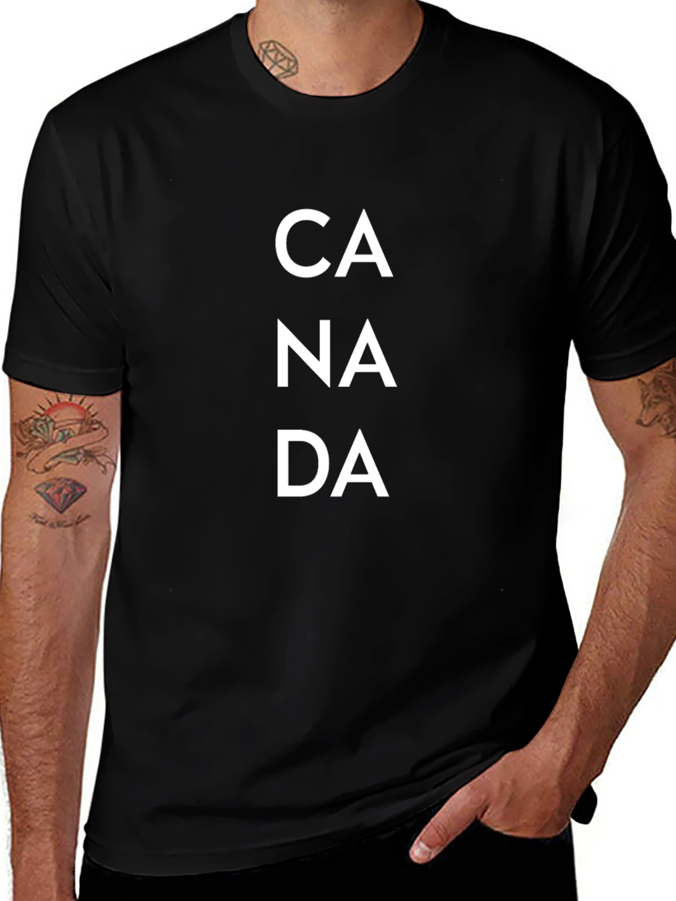 Canada Graphic Tee - Black Cotton T-Shirt