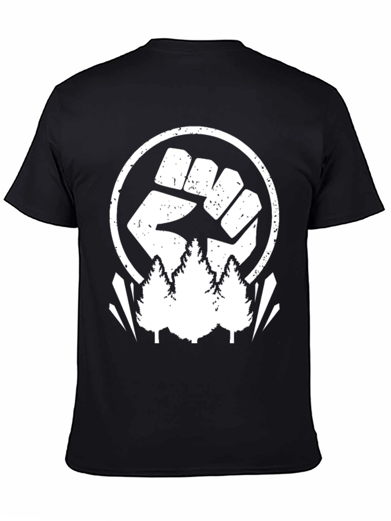 Nature Fist Graphic Tee - Black Cotton Blend