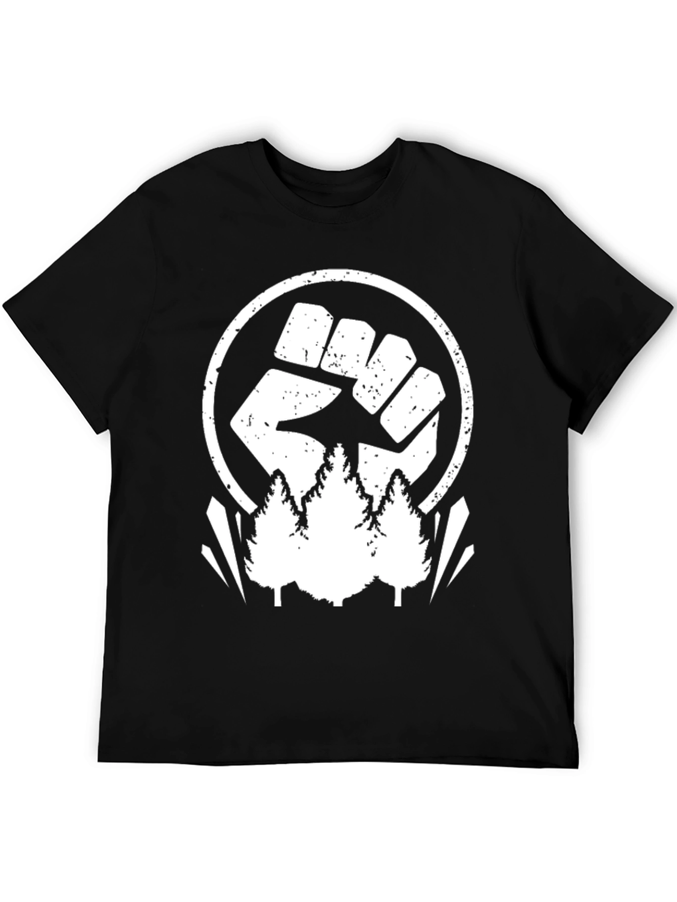Nature Fist Graphic Tee - Black Cotton Blend