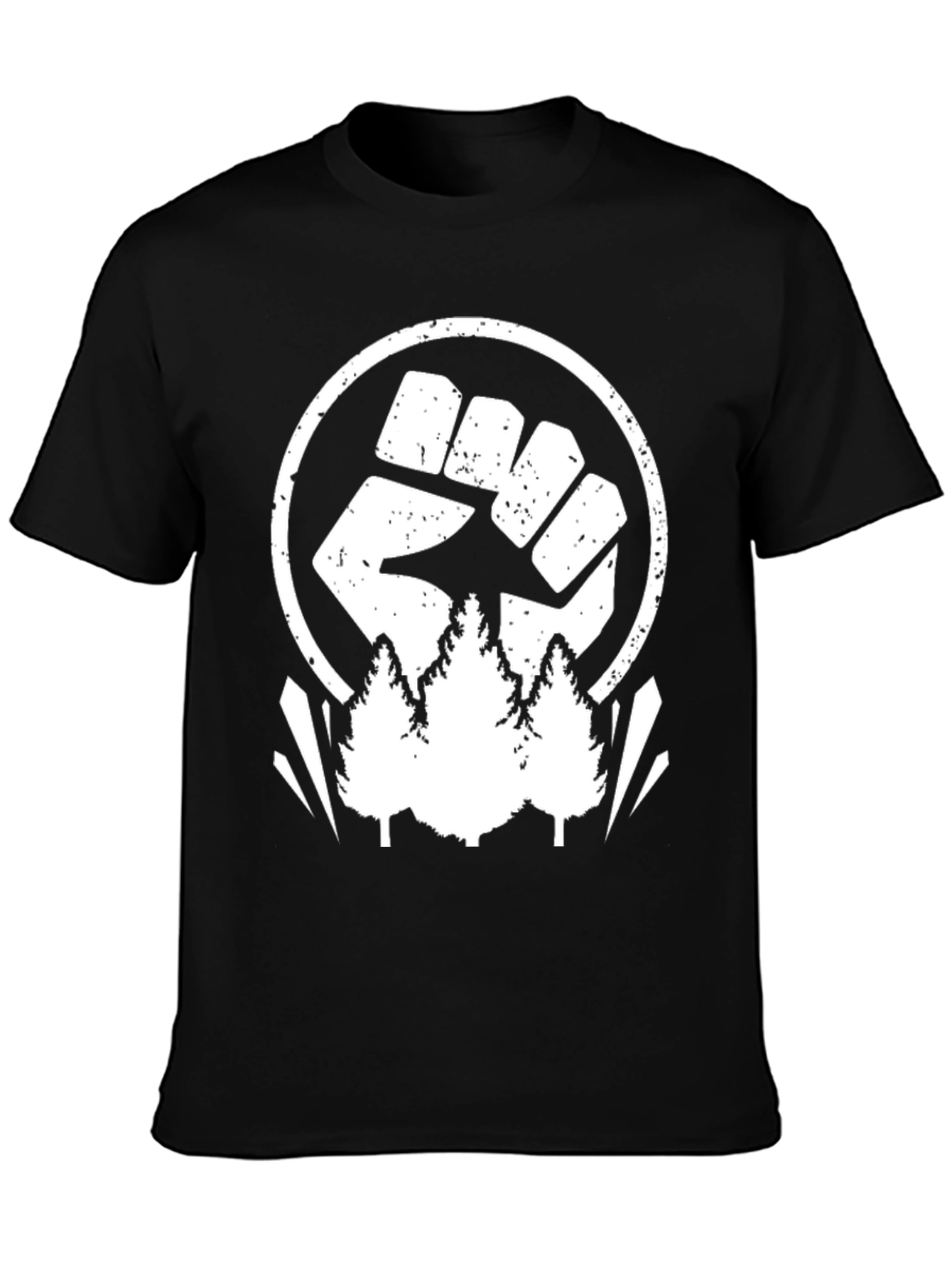 Nature Fist Graphic Tee - Black Cotton Blend