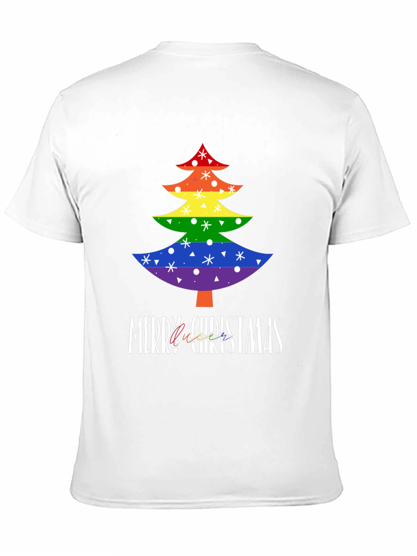 LGBTQ Rainbow Christmas Tree Graphic Tee