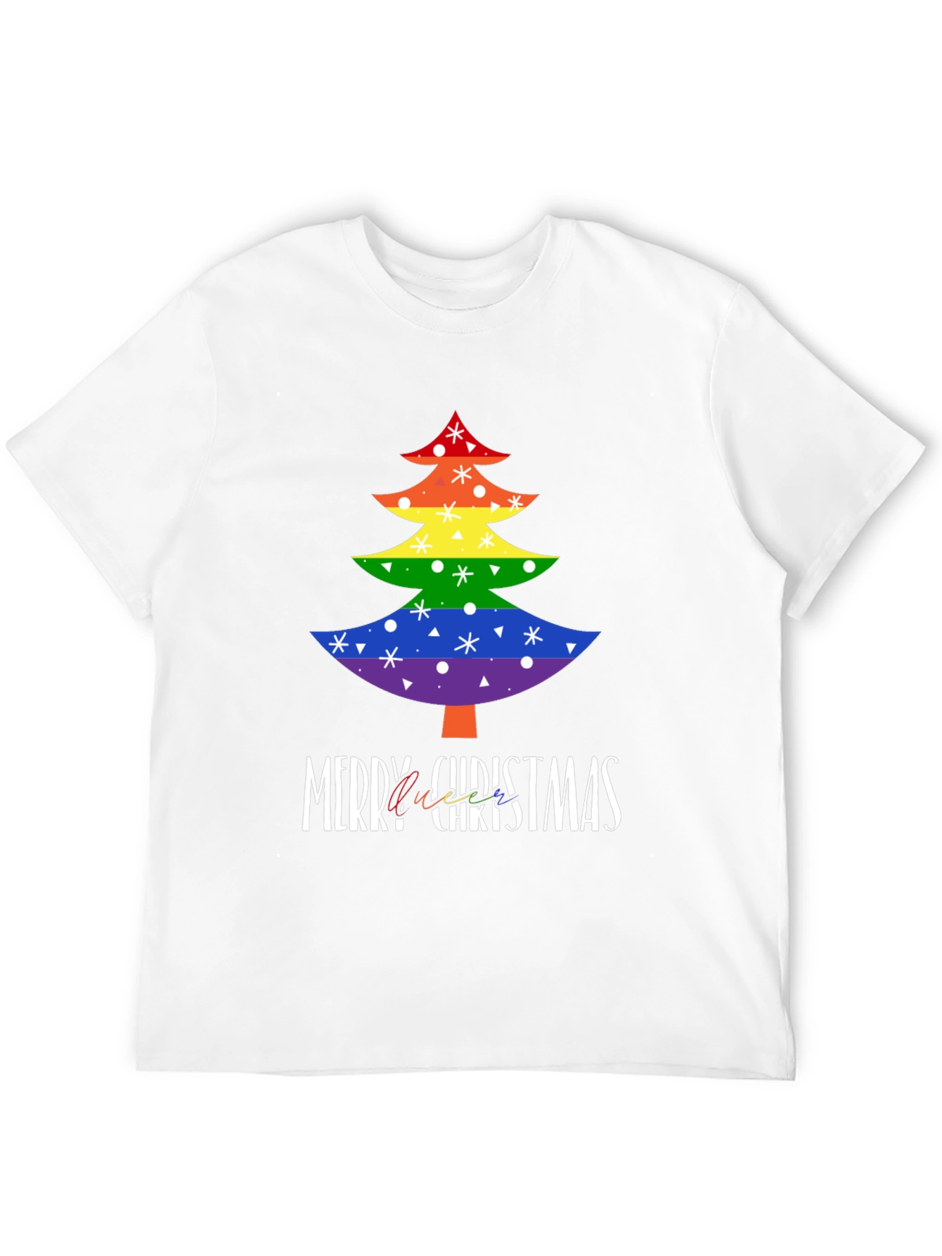 LGBTQ Rainbow Christmas Tree Graphic Tee