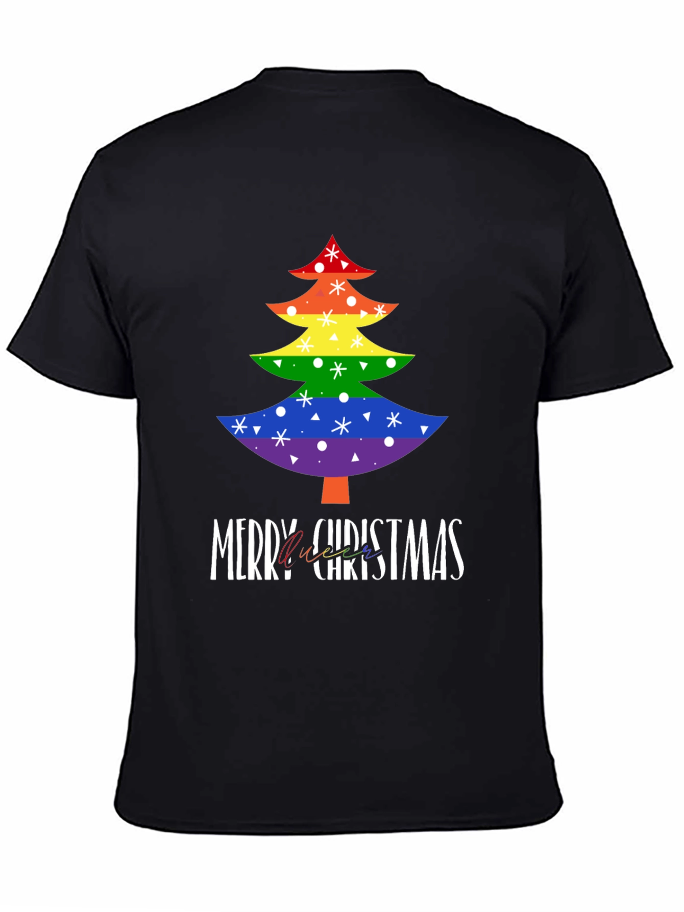 LGBTQ Rainbow Christmas Tree Graphic Tee