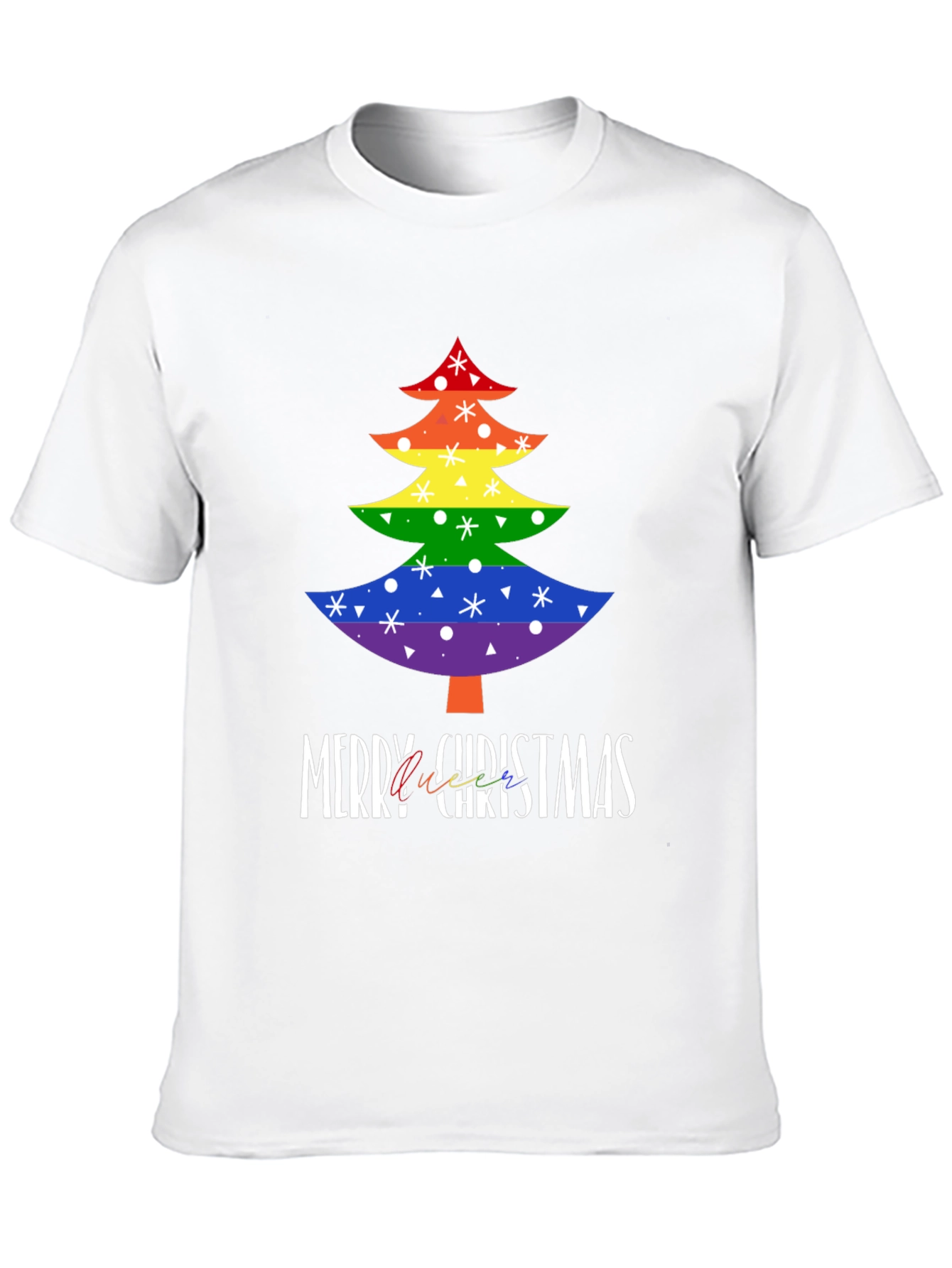 LGBTQ Rainbow Christmas Tree Graphic Tee