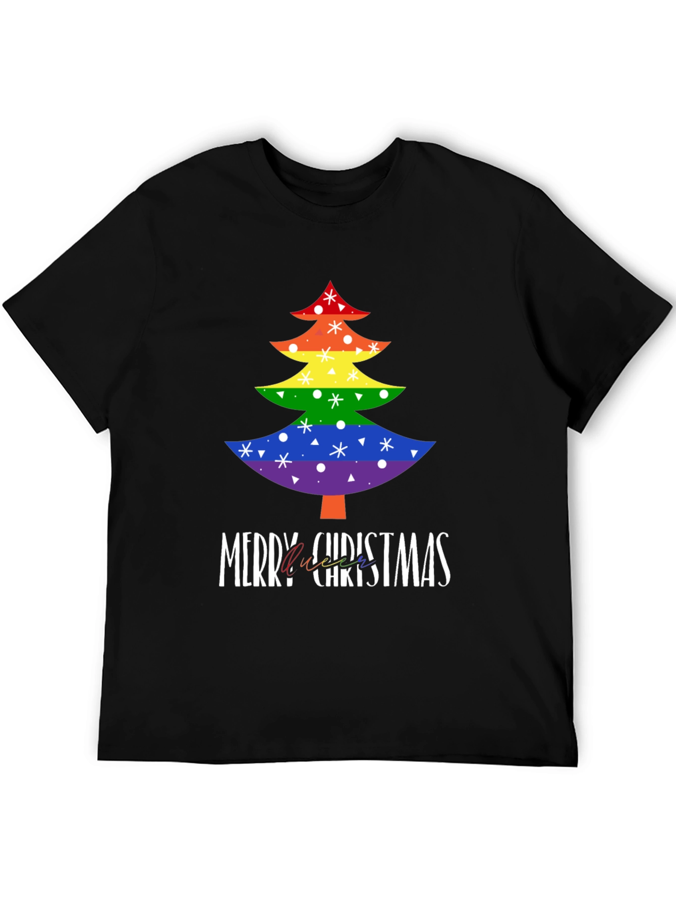 LGBTQ Rainbow Christmas Tree Graphic Tee