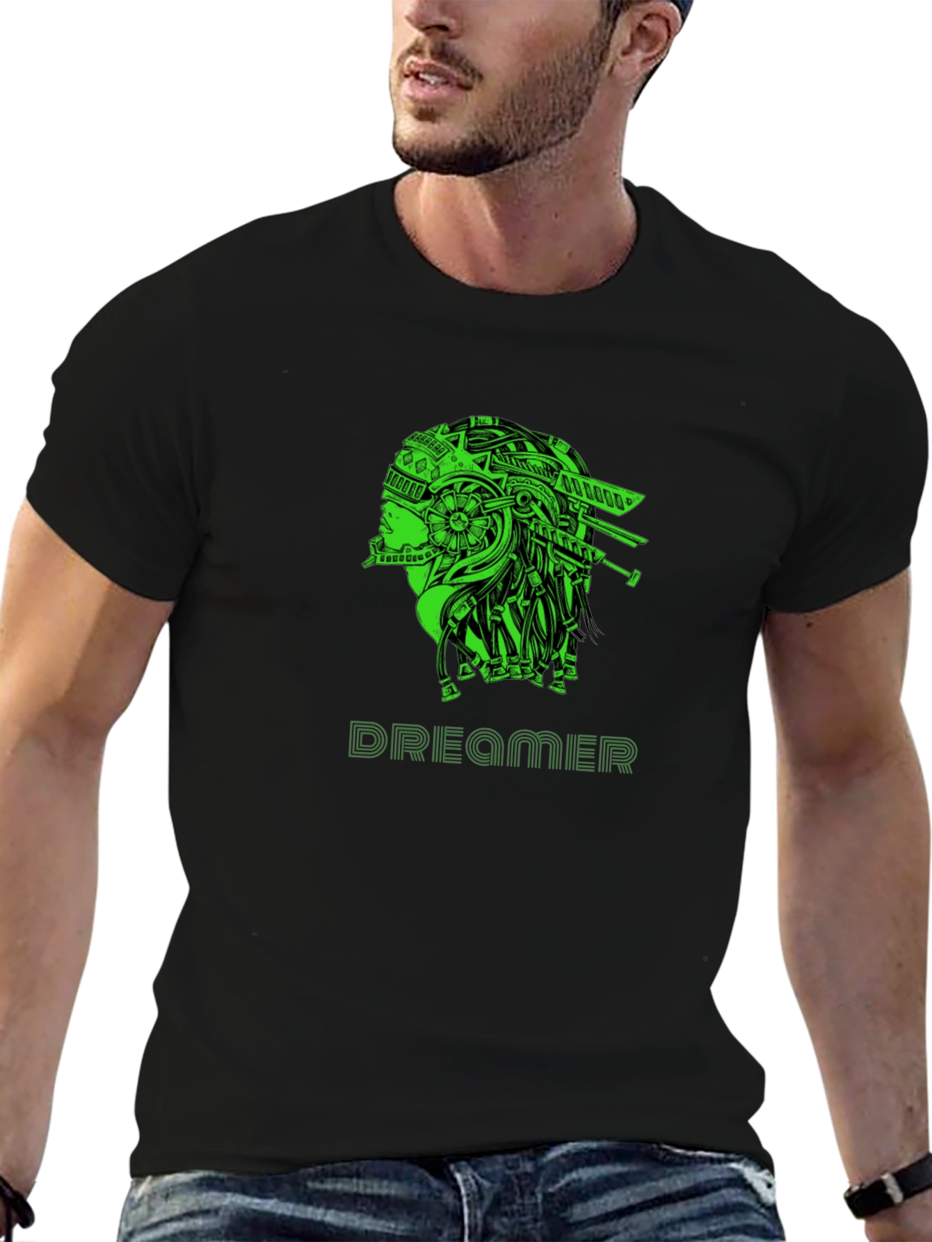 Dreamer Graphic T-Shirt - Black Crew Neck Tee
