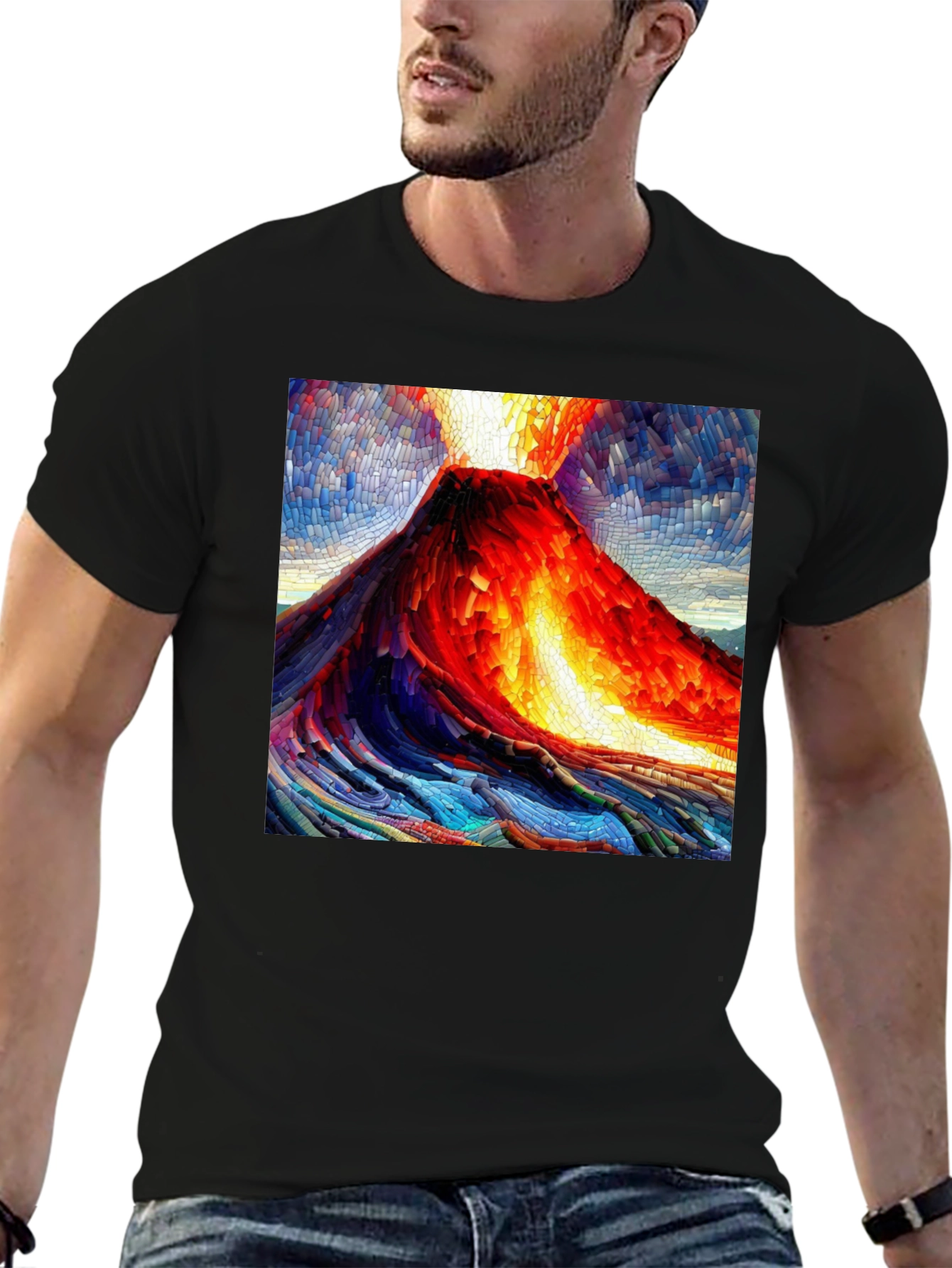 Volcano Mosaic Graphic T-Shirt