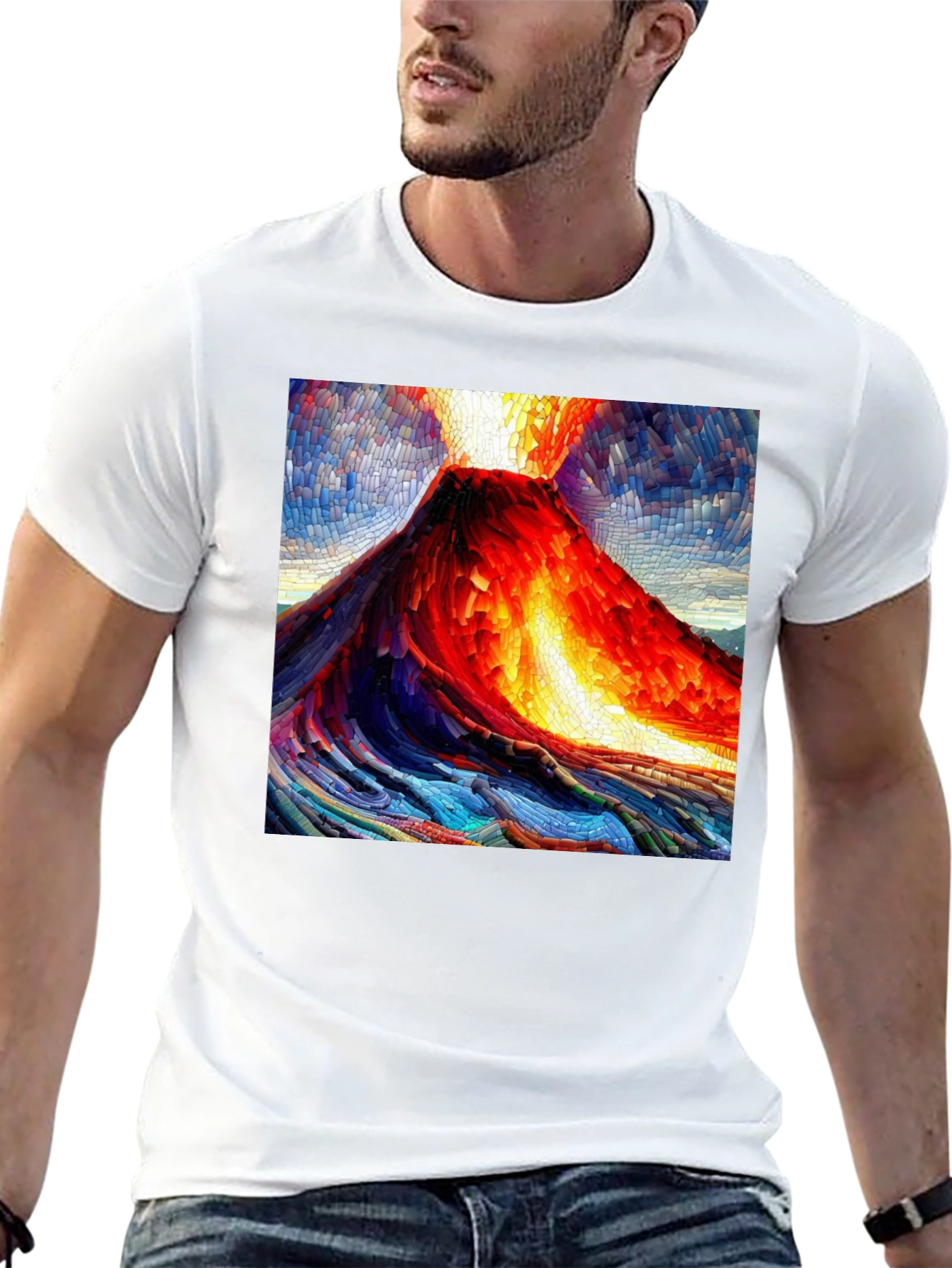 Volcano Mosaic Graphic T-Shirt