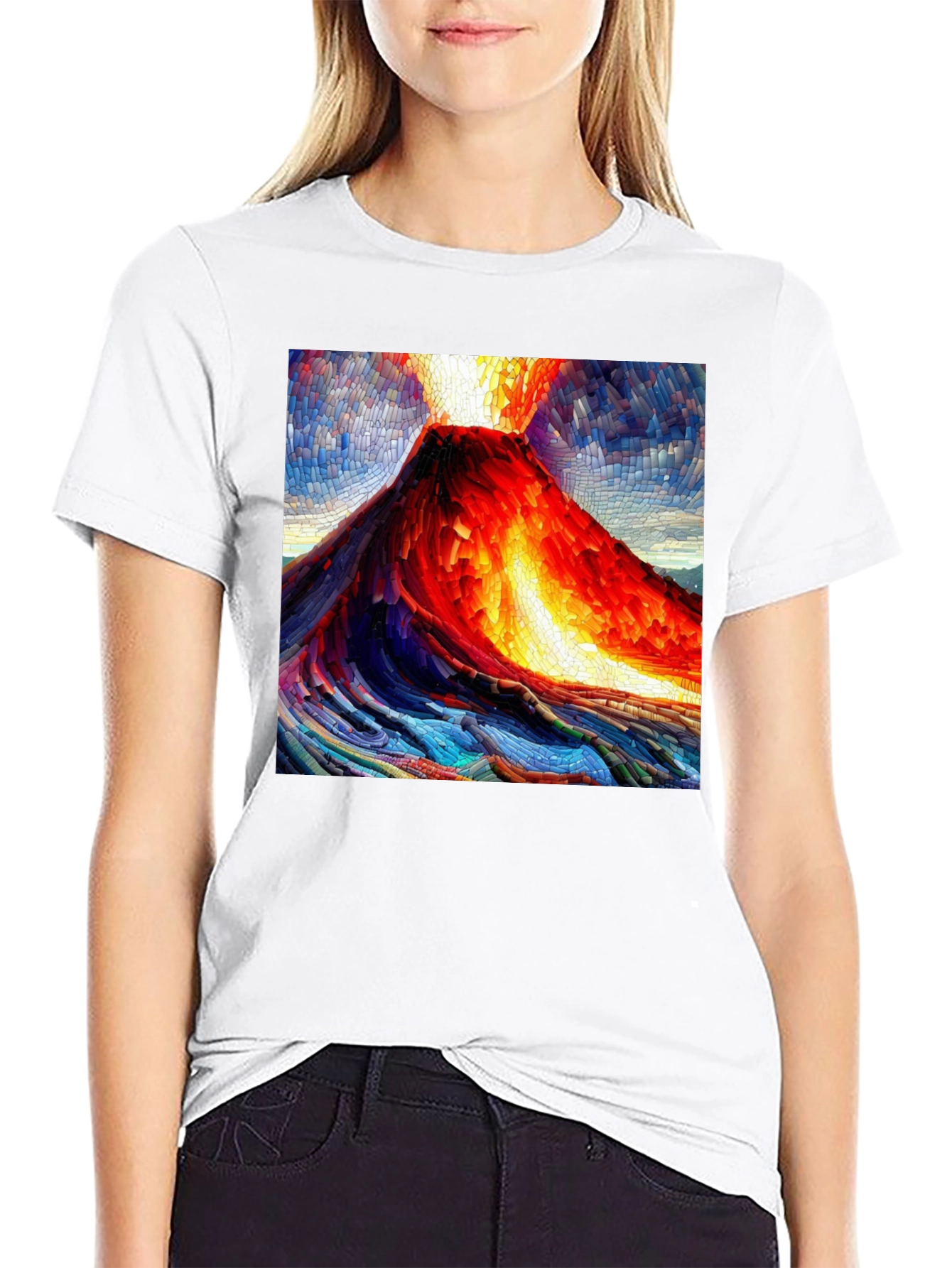 Volcano Mosaic Graphic T-Shirt