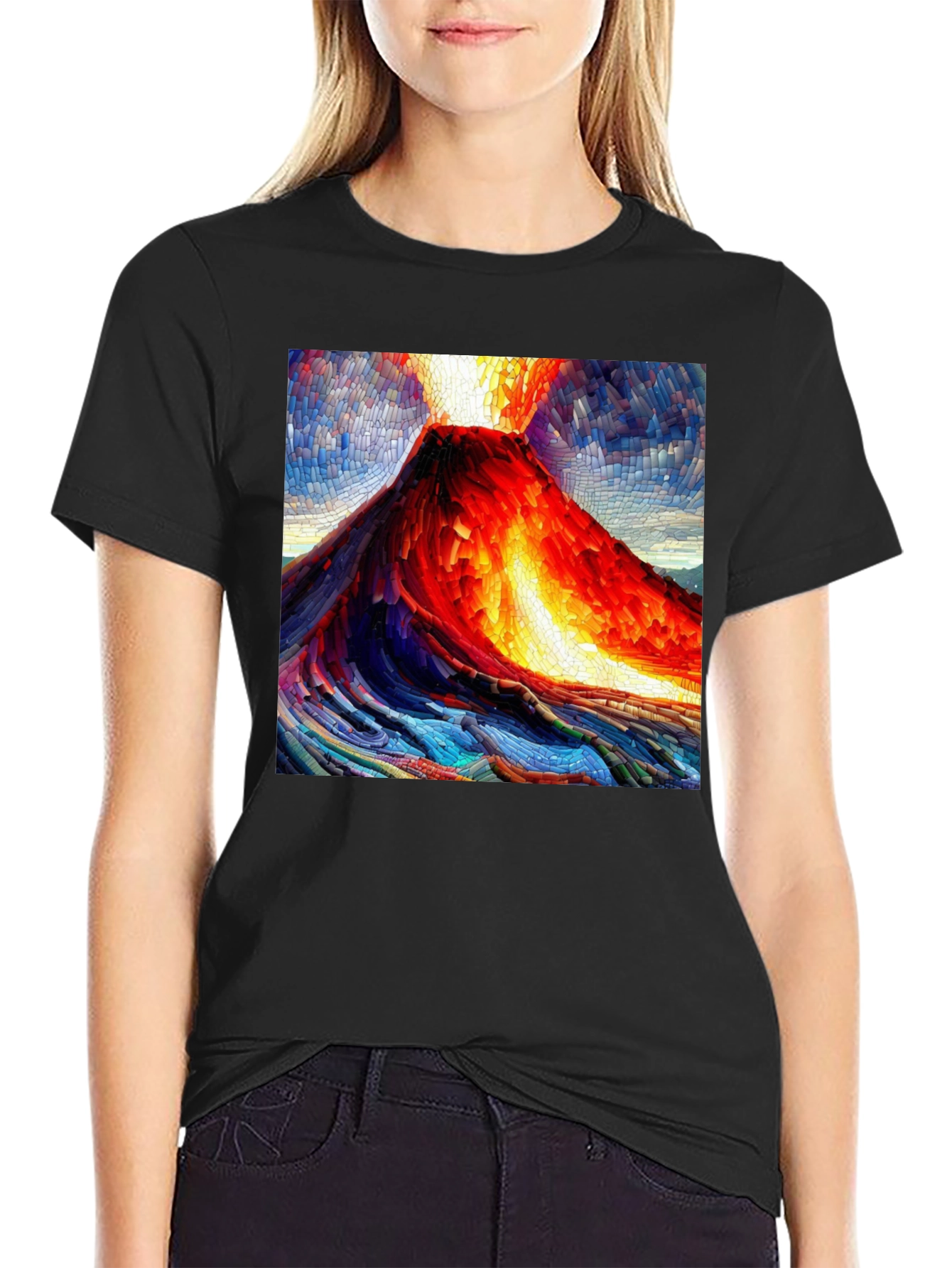 Volcano Mosaic Graphic T-Shirt