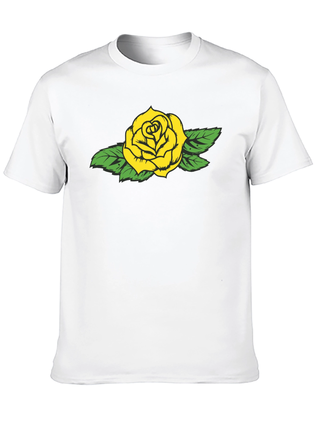 Yellow Rose Graphic Black Tee - Stylish Casual Wear