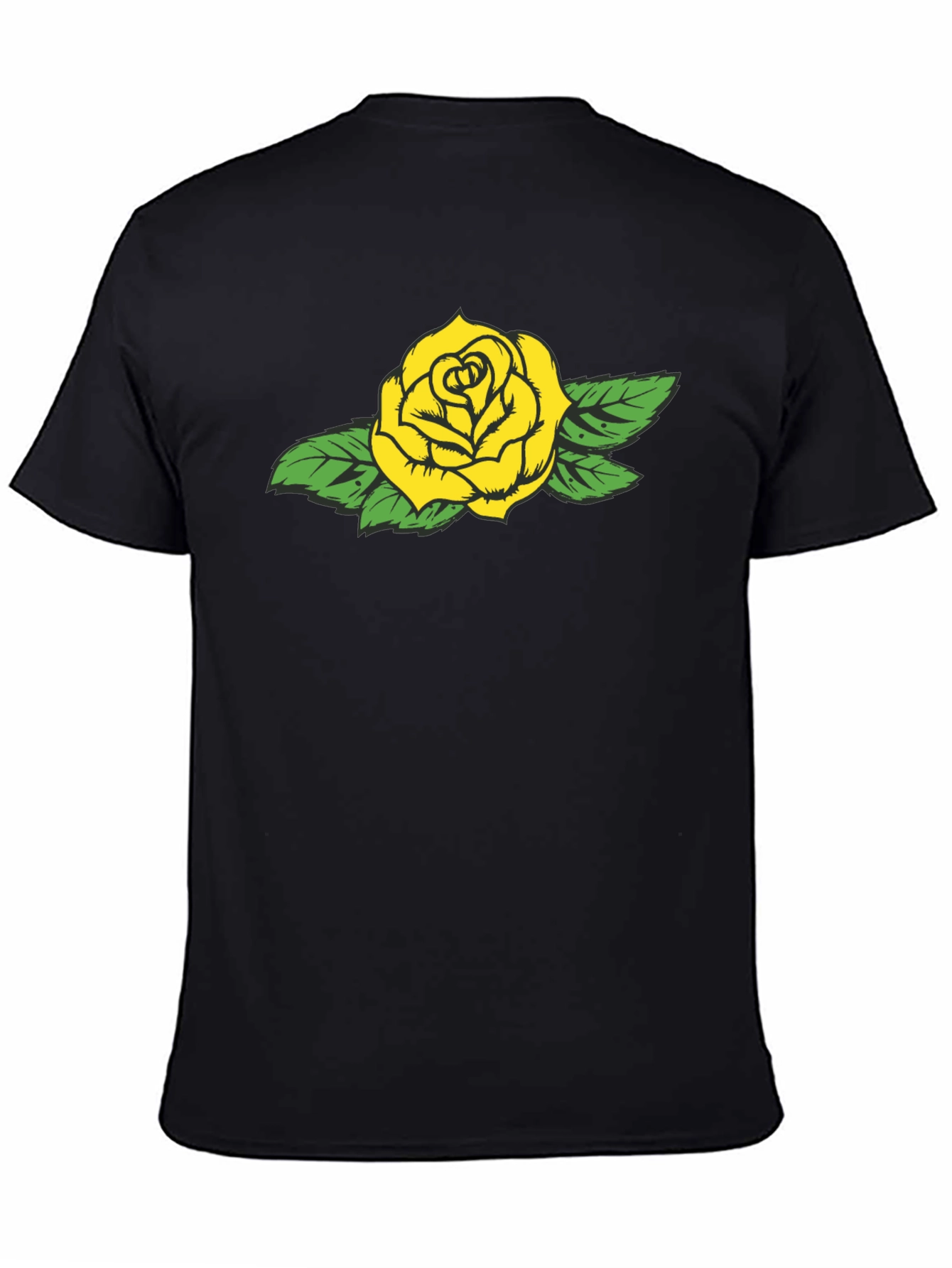 Yellow Rose Graphic Black Tee - Stylish Casual Wear