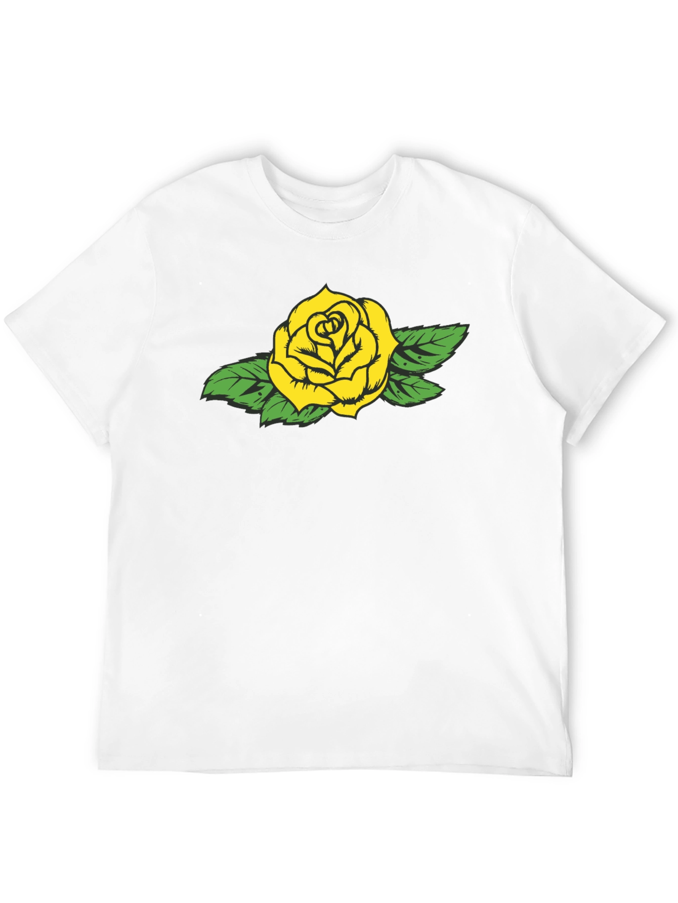 Yellow Rose Graphic Black Tee - Stylish Casual Wear