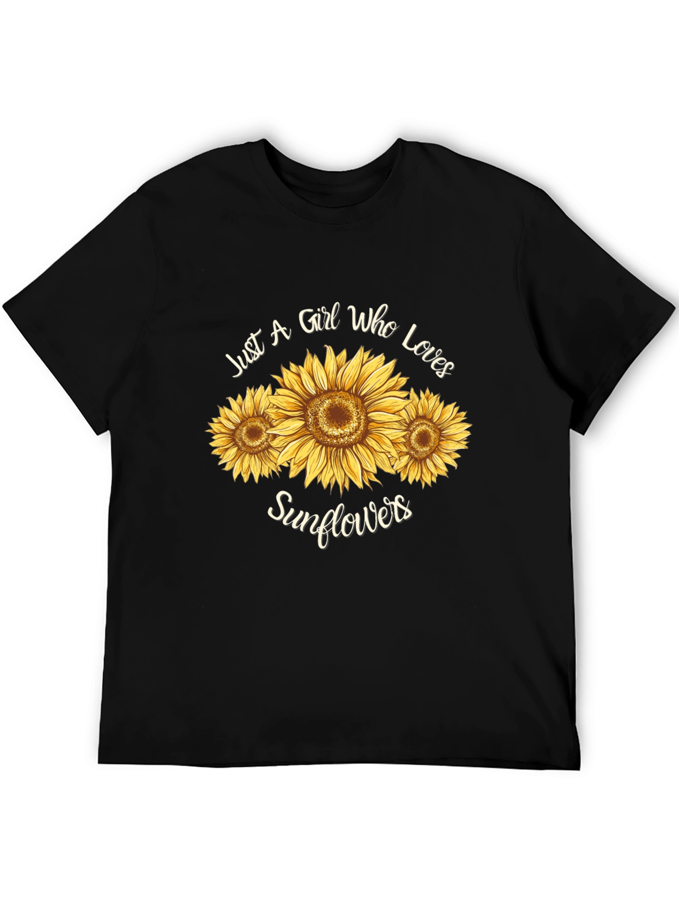 Sunflower Lover Graphic Tee - Black T-Shirt