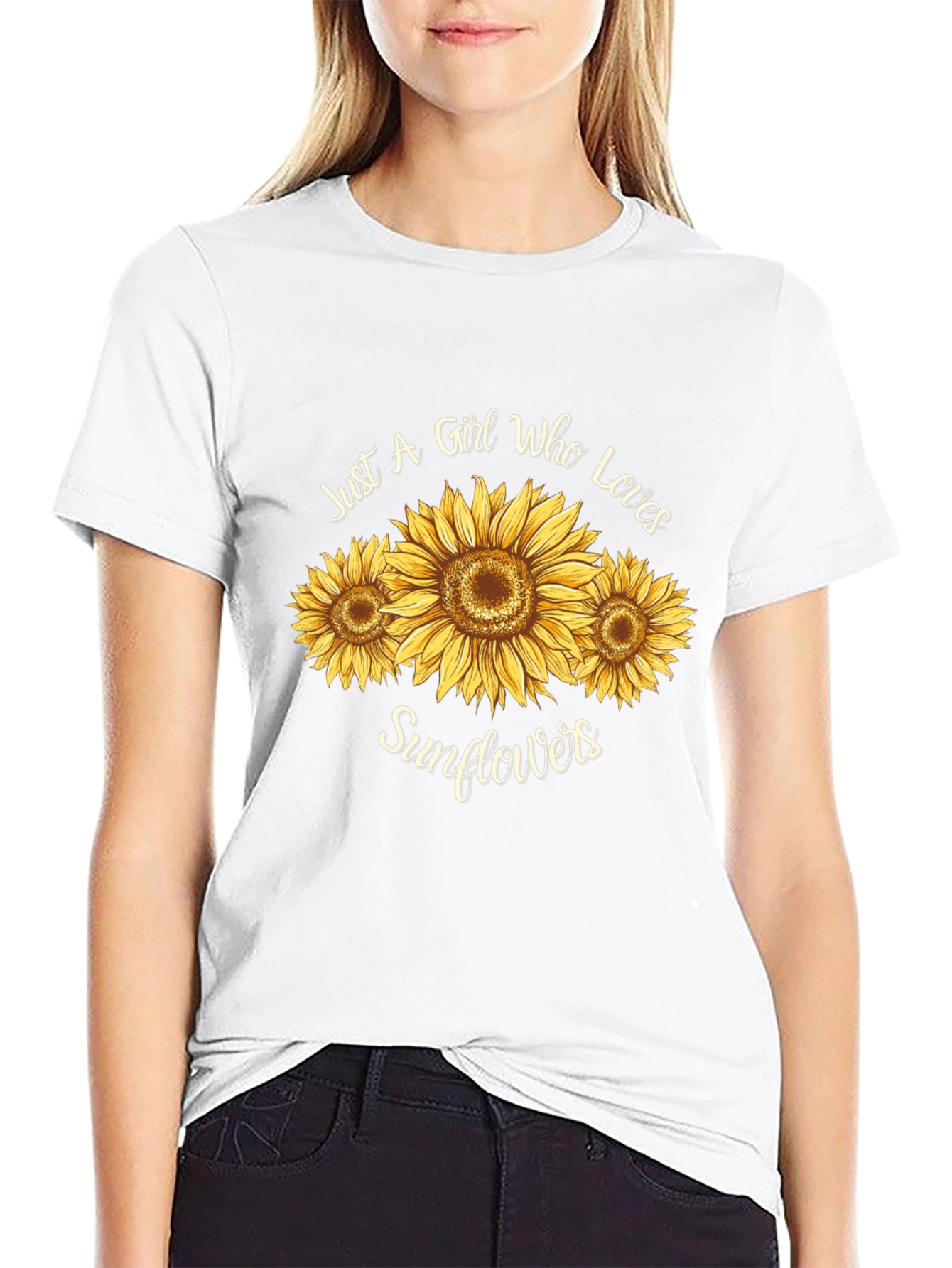 Sunflower Lover Graphic Tee - Black T-Shirt