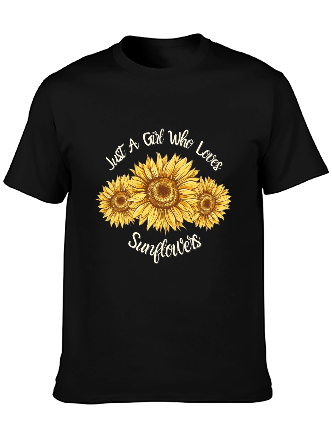 Sunflower Lover Graphic Tee - Black T-Shirt
