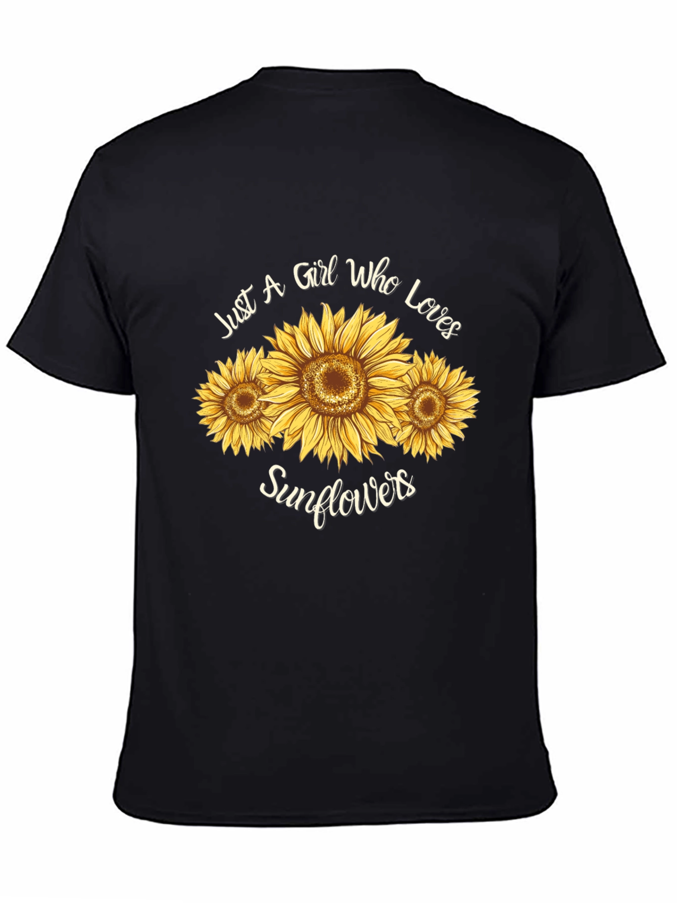 Sunflower Lover Graphic Tee - Black T-Shirt
