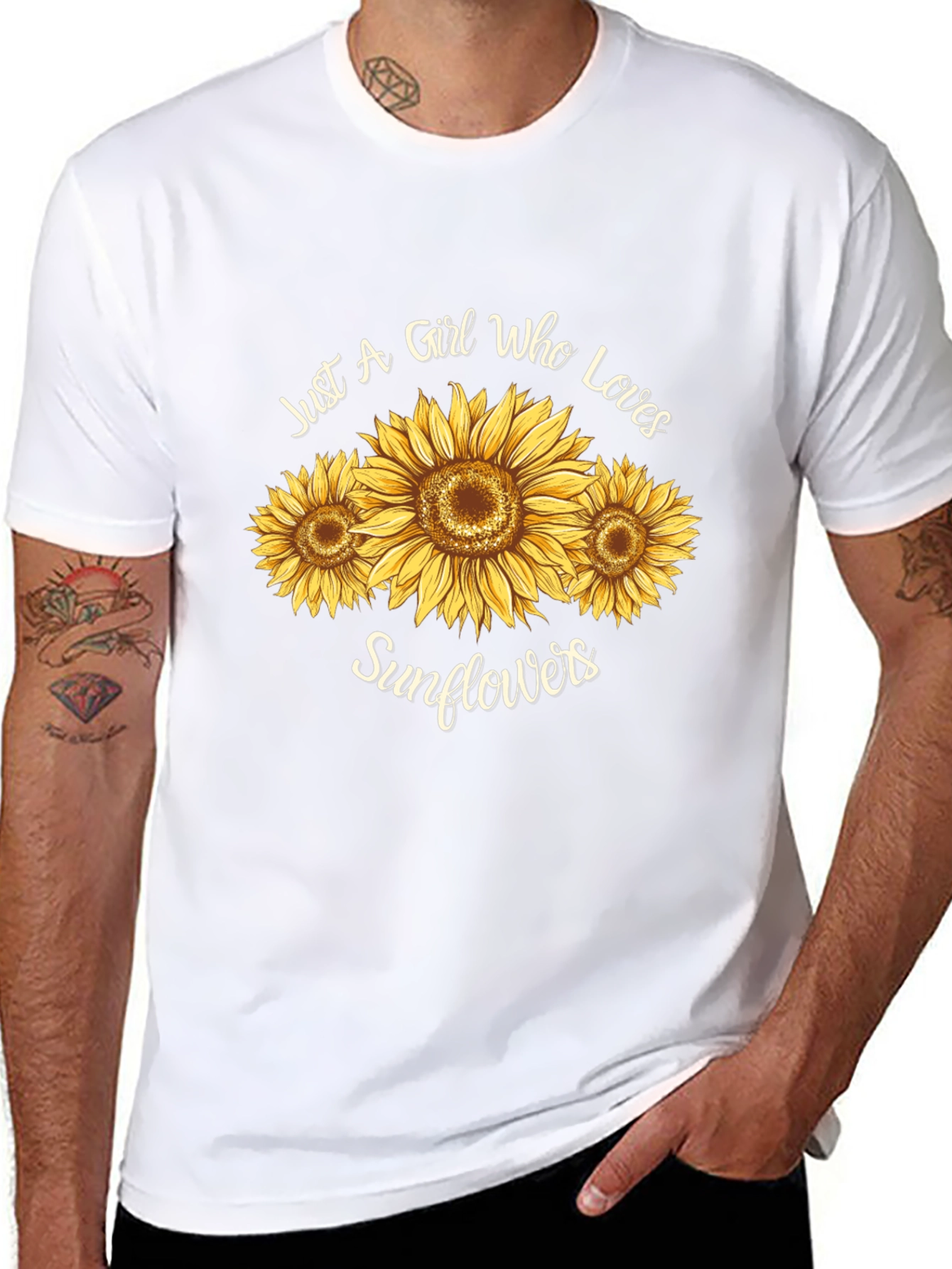 Sunflower Lover Graphic Tee - Black T-Shirt