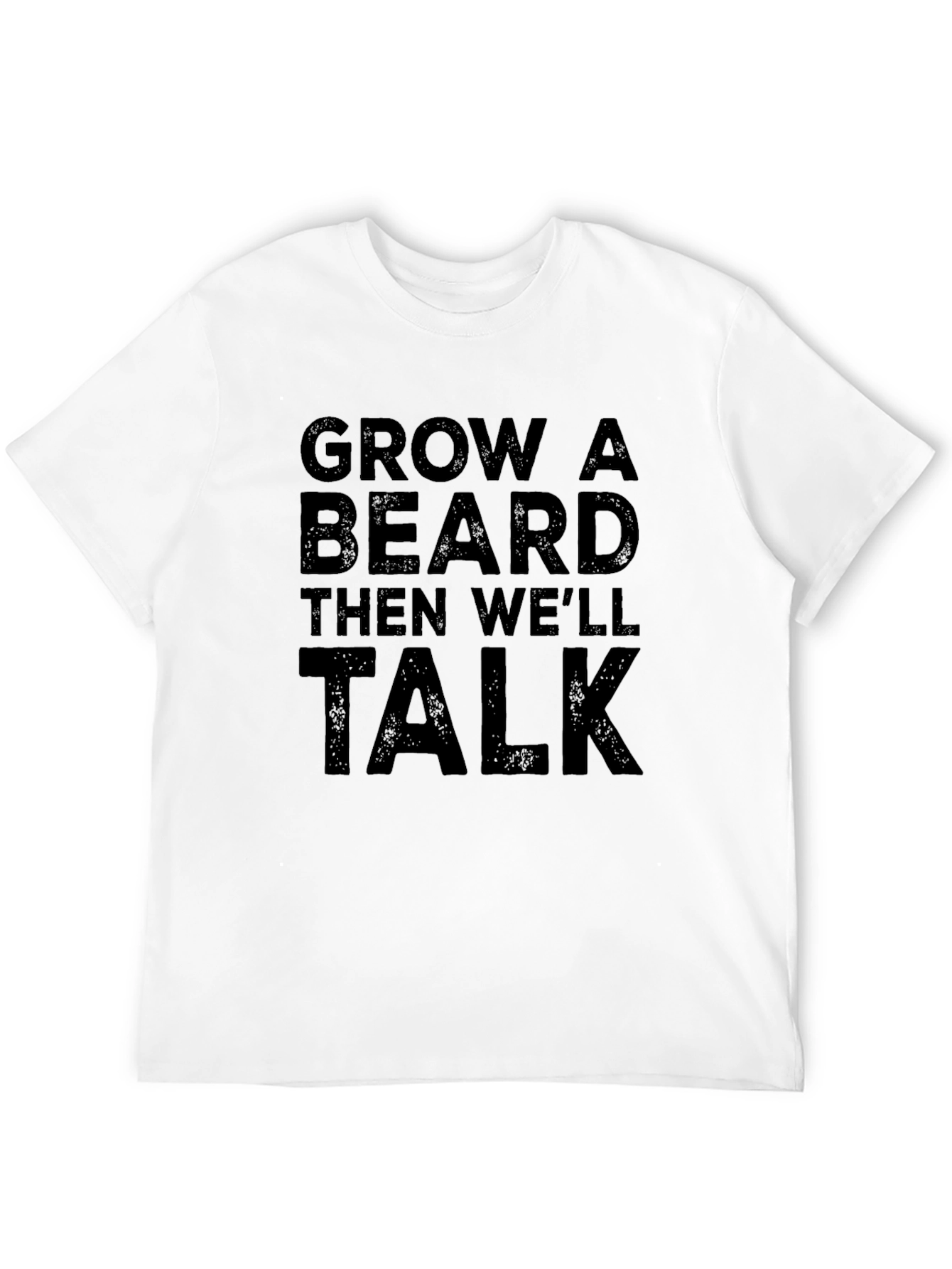 Grow A Beard Mens Black Graphic T-Shirt